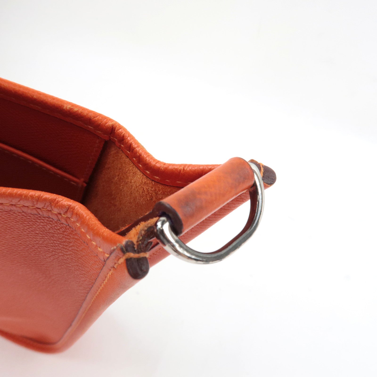 HERMES Evelyn 1 PM Shoulder Bag □O Stamp (2011) Veau Epsom Orange Silver HDW *Dust bag, Strap