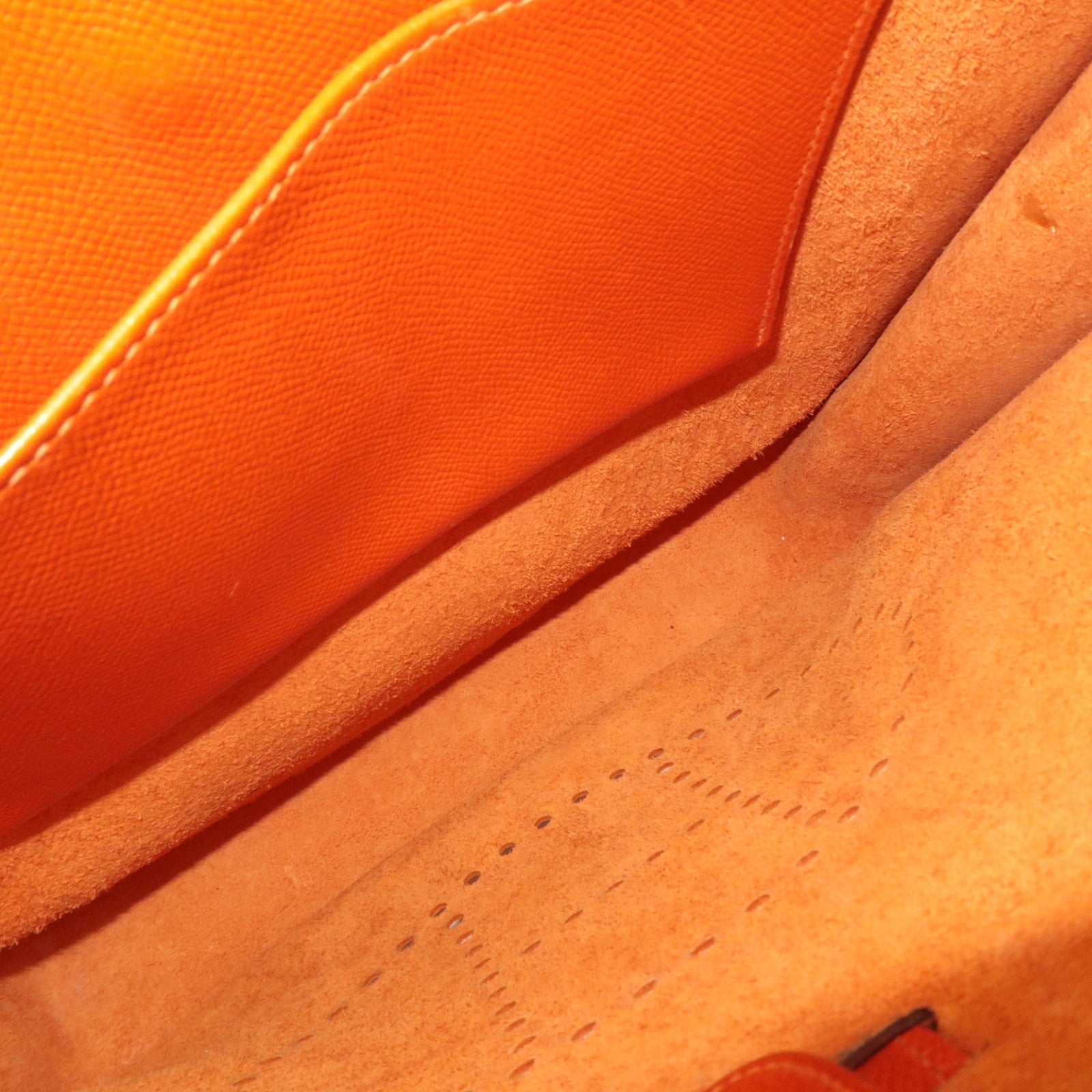 HERMES Evelyn 1 PM Shoulder Bag □O Stamp (2011) Veau Epsom Orange Silver HDW *Dust bag, Strap
