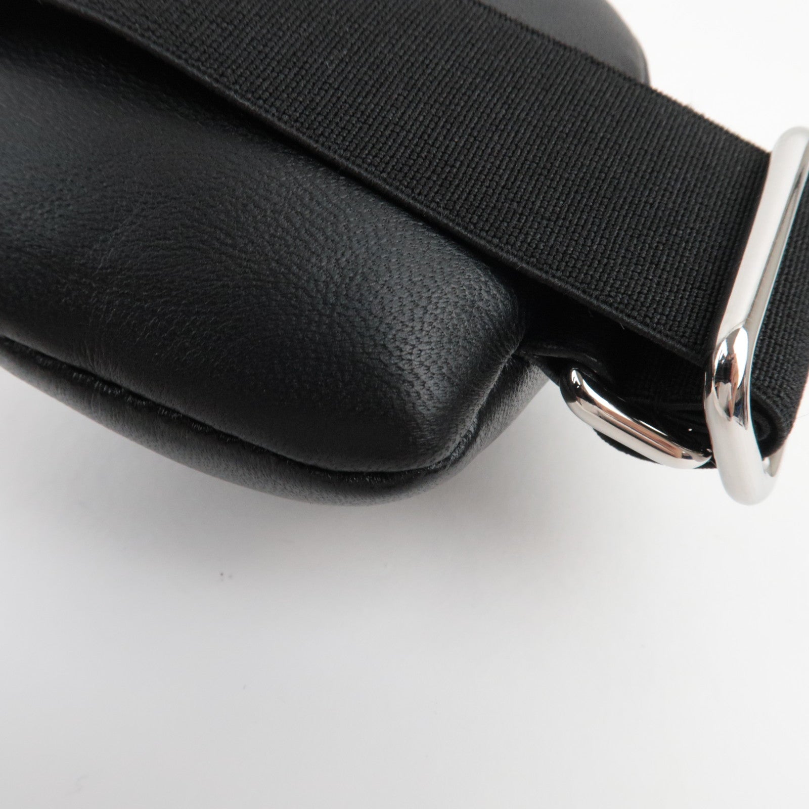 PRADA Mini Pouch Leather Black 1TT137 *Box, G card