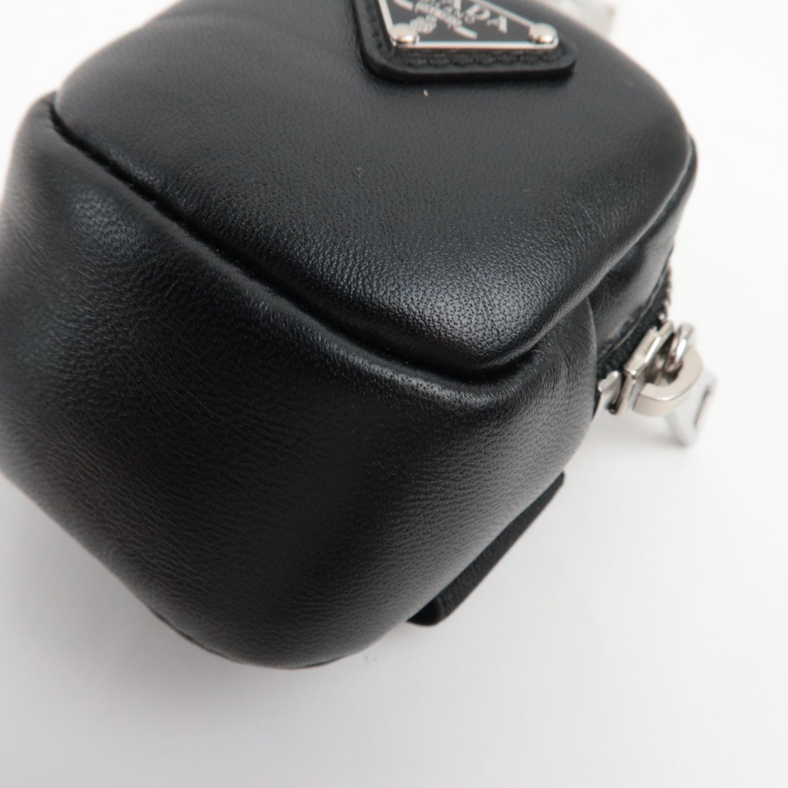 PRADA Mini Pouch Leather Black 1TT137 *Box, G card