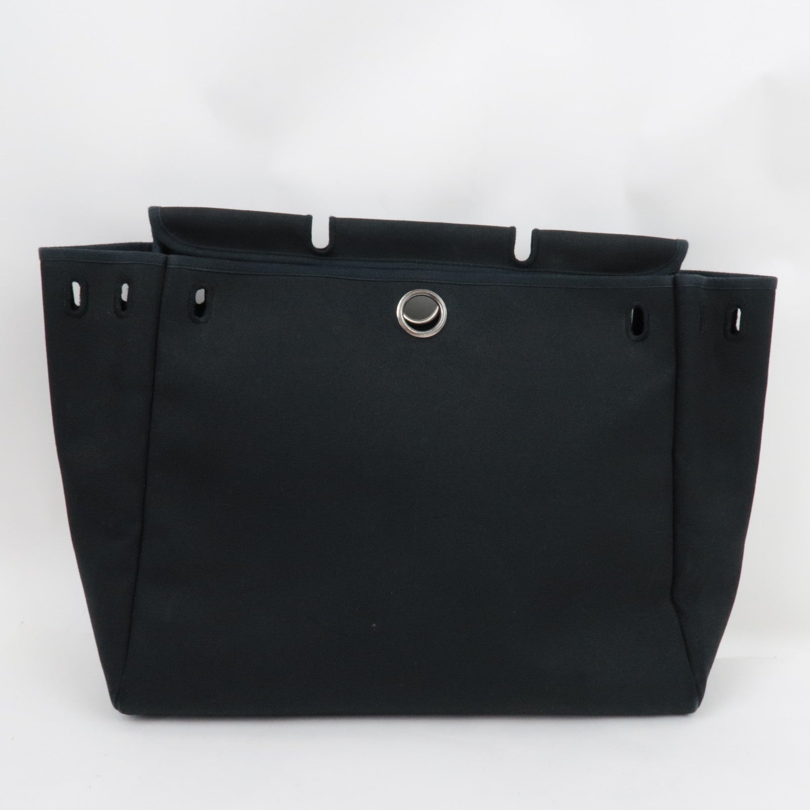 HERMES Her Bag 2Way Shoulder Bag □C Stamp (1999) Toile H Leather Black *Spare bag, Lock