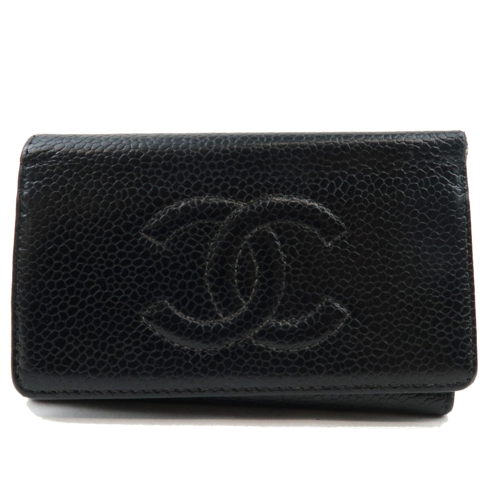 CHANEL 6 Rings Key Case Caviar Skin Black  9186834 *Box, G card77731