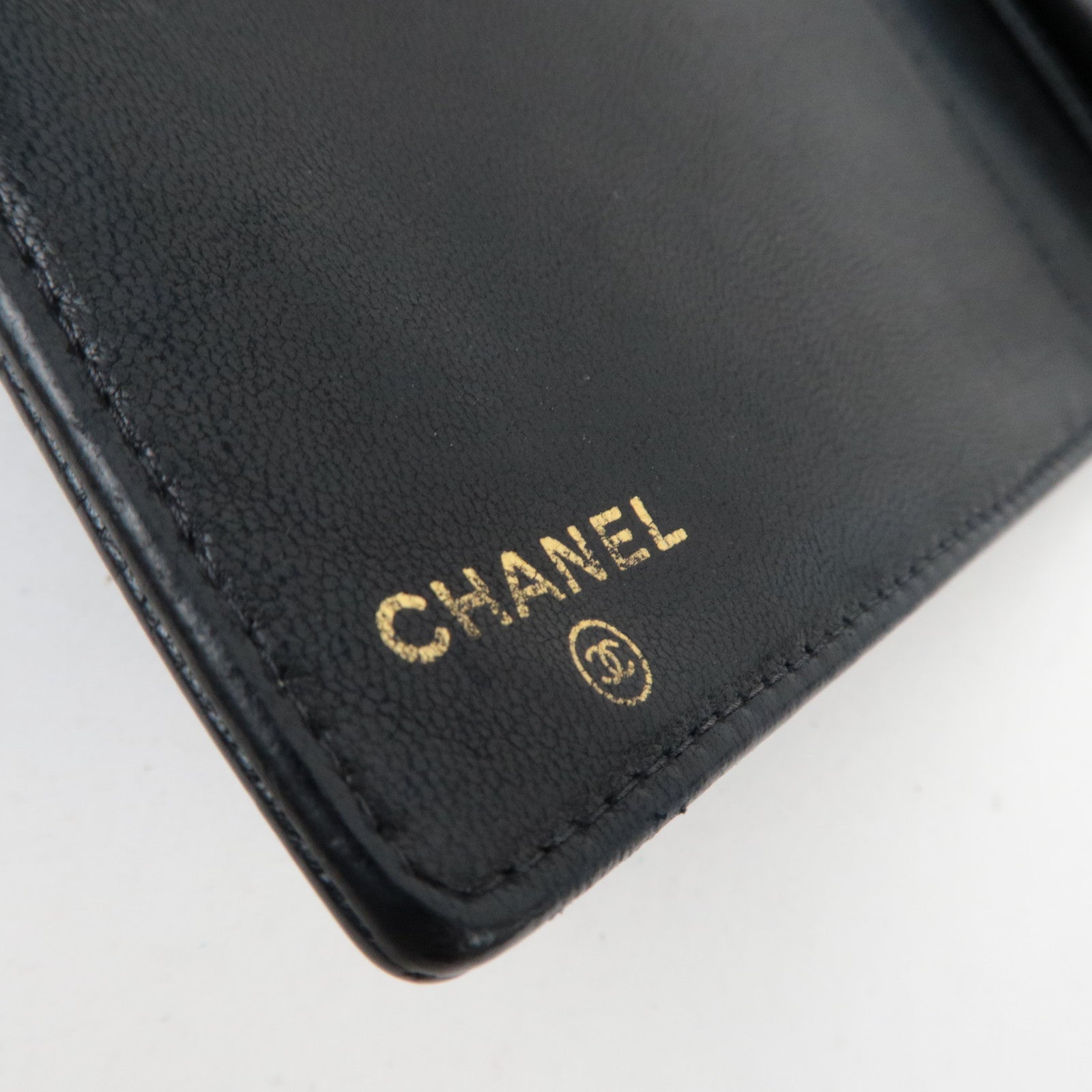 CHANEL Coco Mark Bi-fold Long Wallet Caviar Skin Black  9190979 *Box, G card