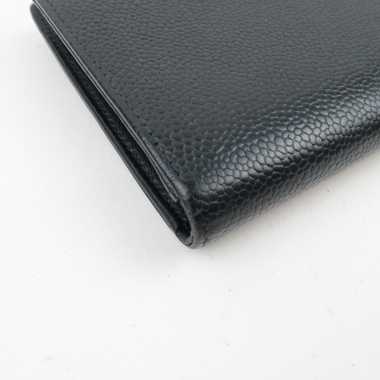 CHANEL Coco Mark Bi-fold Long Wallet Caviar Skin Black  9190979 *Box, G card