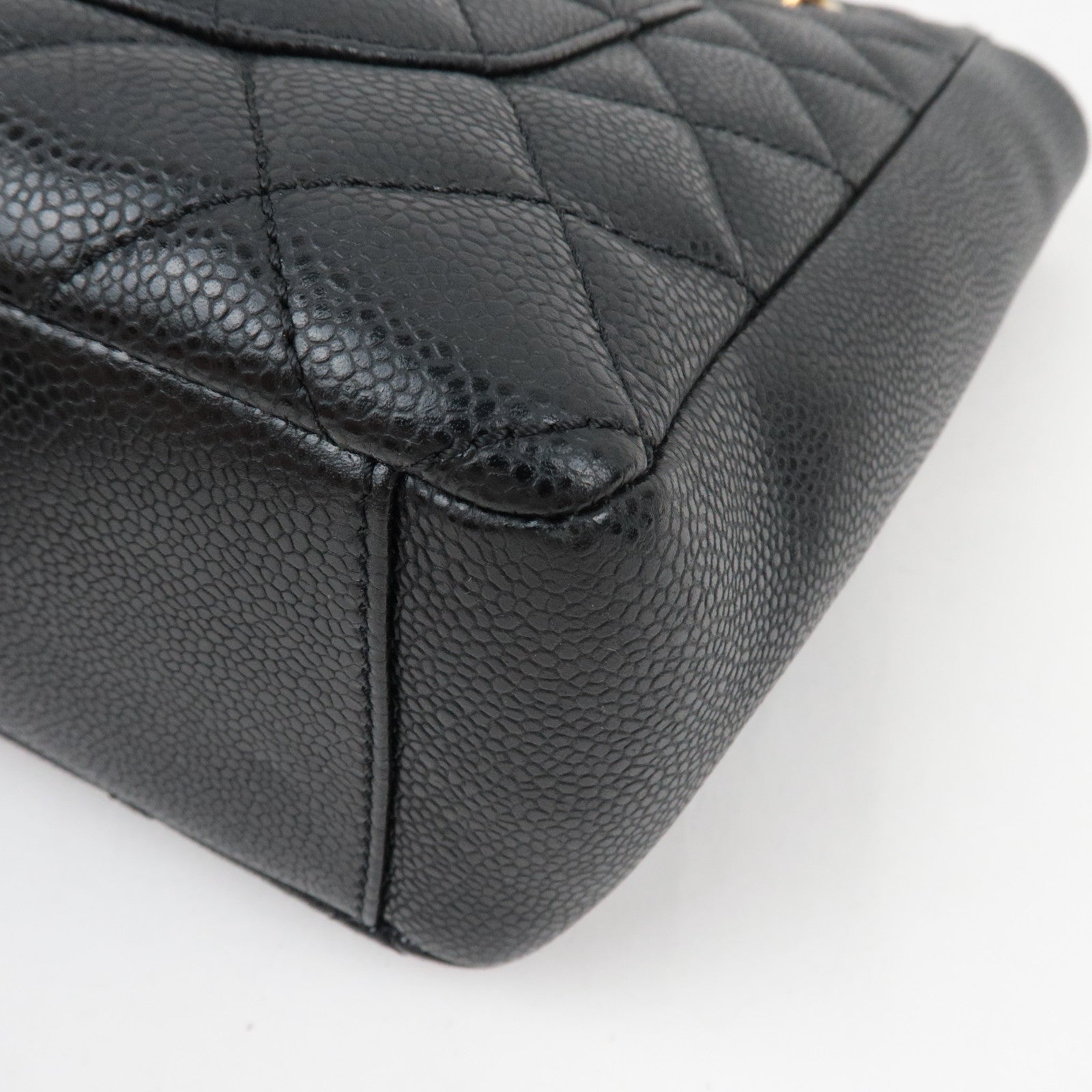 CHANEL Matelasse PST Tote Bag Caviar Skin Black Gold HDW A20994 13371723 *Dust bag, G card