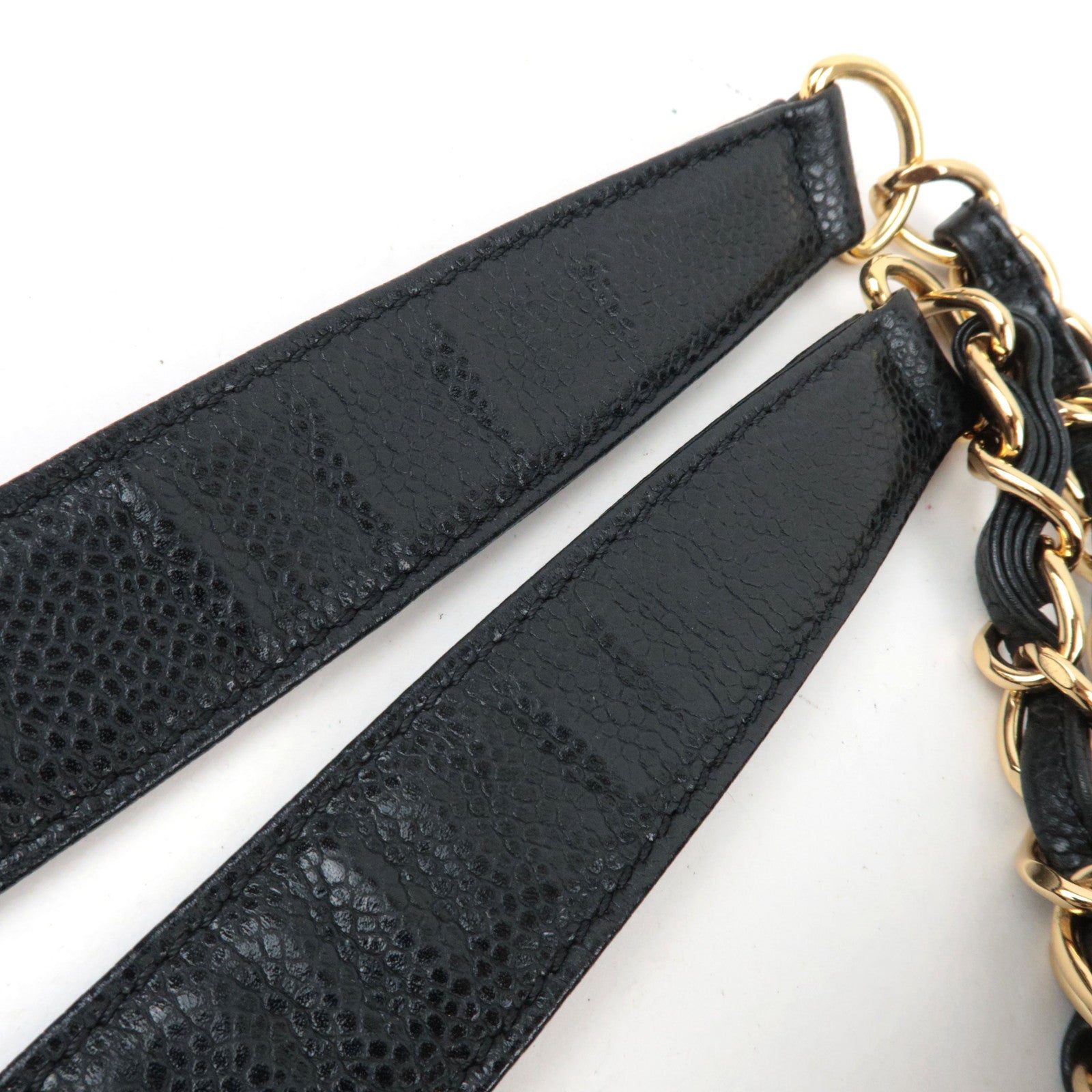 CHANEL Matelasse PST Tote Bag Caviar Skin Black Gold HDW A20994 13371723 *Dust bag, G card