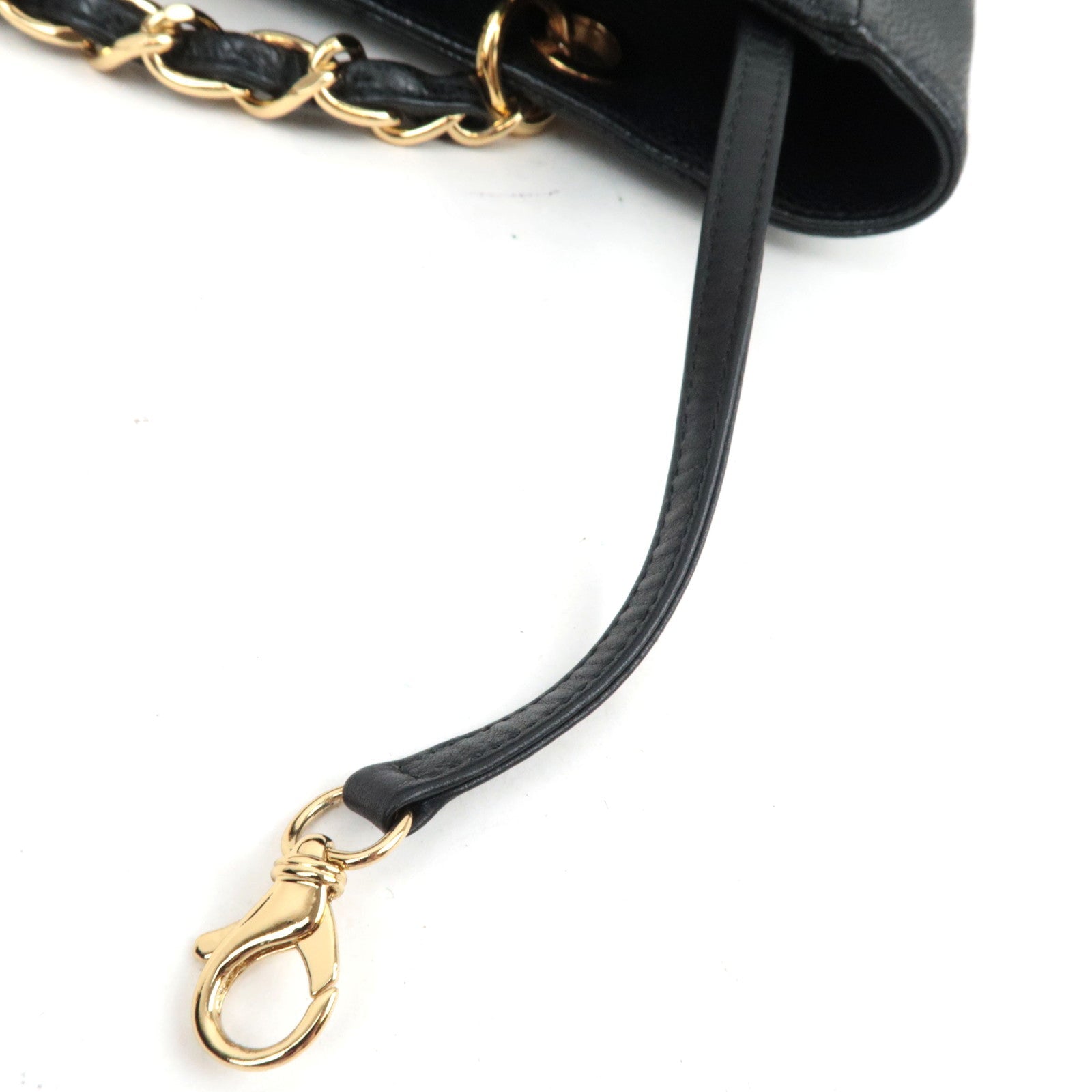 CHANEL Matelasse PST Tote Bag Caviar Skin Black Gold HDW A20994 13371723 *Dust bag, G card