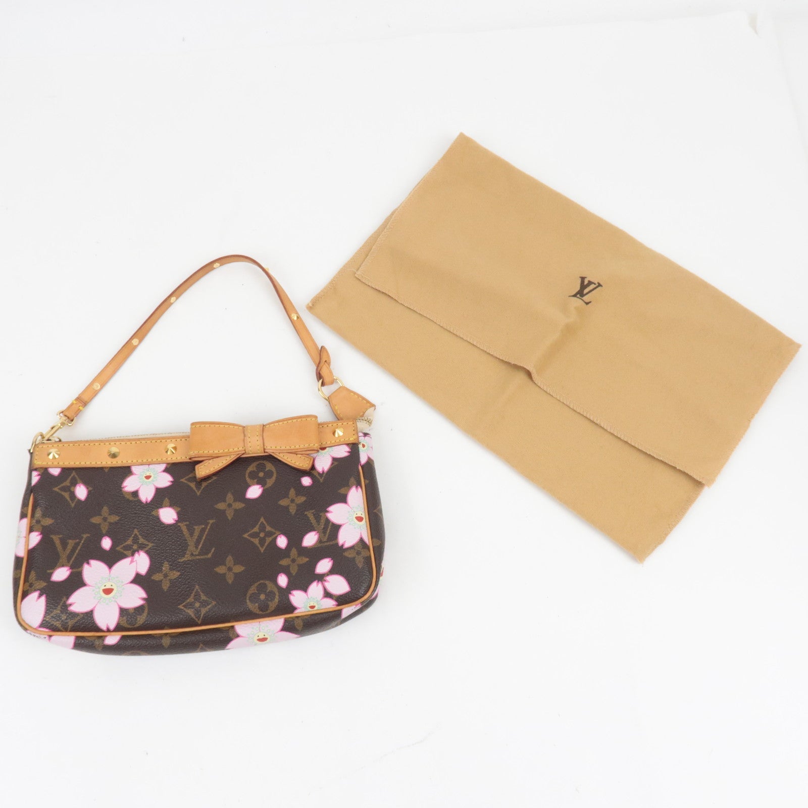 Louis Vuitton Monogram Cherry Blossom Pochette Accessoires Hand Bag M92006 AR0023 *Dust bag
