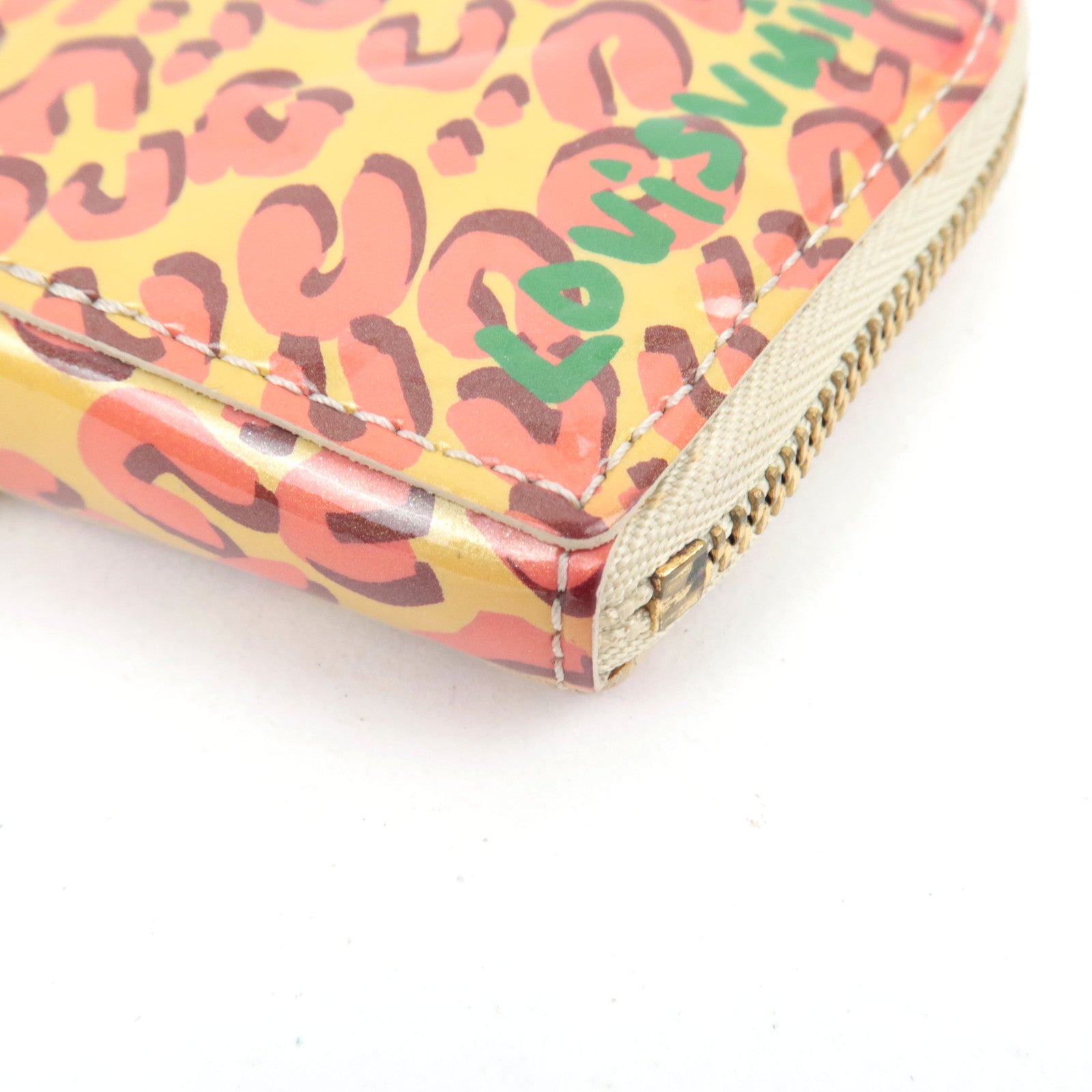 Louis Vuitton Monogram Vernis Leopard Porte Monnaie Coeur Coin Case Broncorail M91473 TS4140