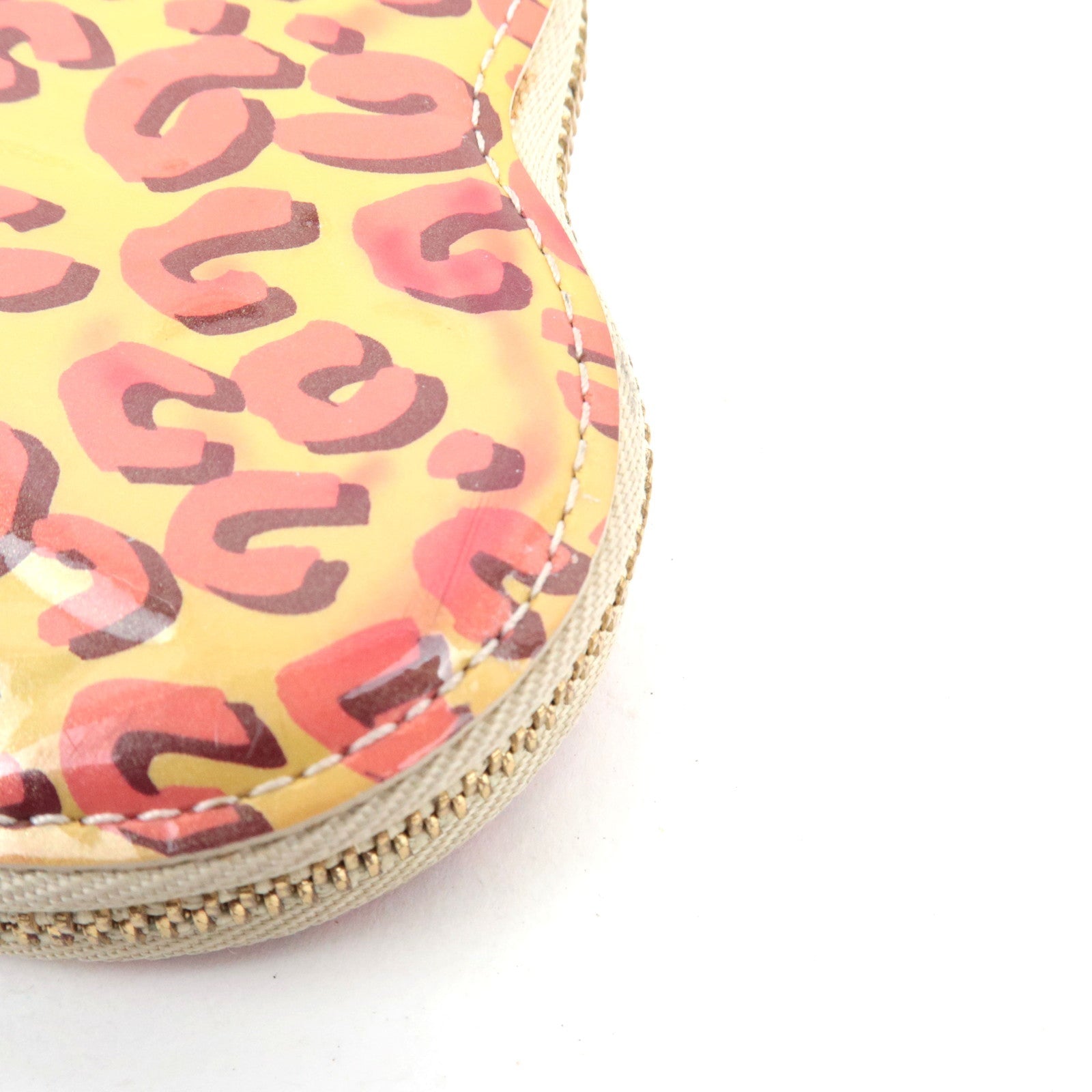 Louis Vuitton Monogram Vernis Leopard Porte Monnaie Coeur Coin Case Broncorail M91473 TS4140