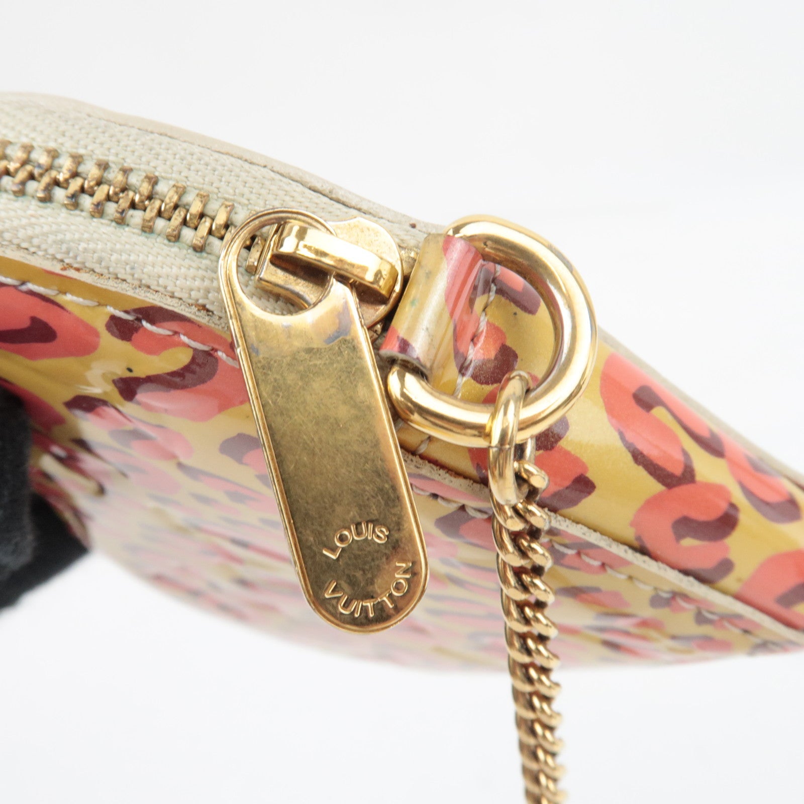 Louis Vuitton Monogram Vernis Leopard Porte Monnaie Coeur Coin Case Broncorail M91473 TS4140