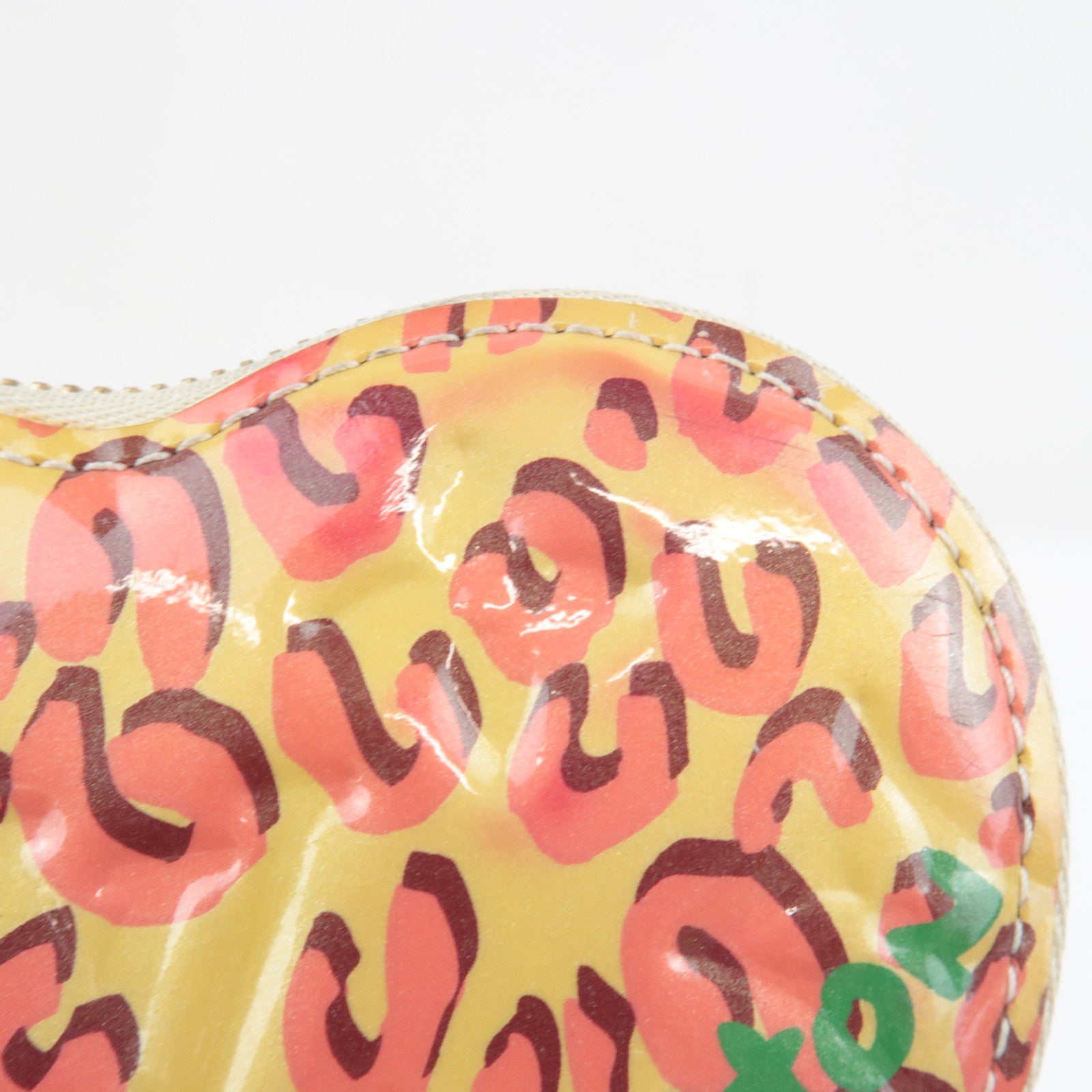Louis Vuitton Monogram Vernis Leopard Porte Monnaie Coeur Coin Case Broncorail M91473 TS4140