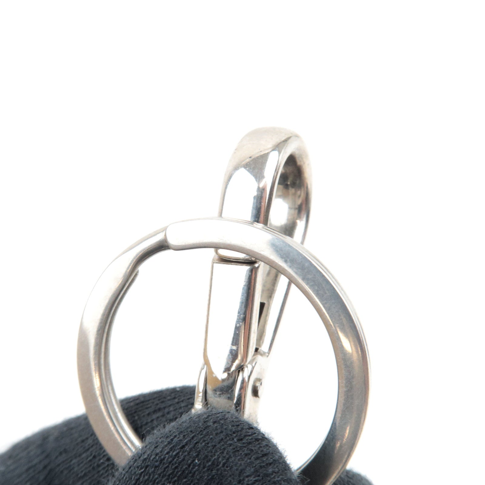 PRADA Robot Fur Bag Charm Fur Metal Beige Brown