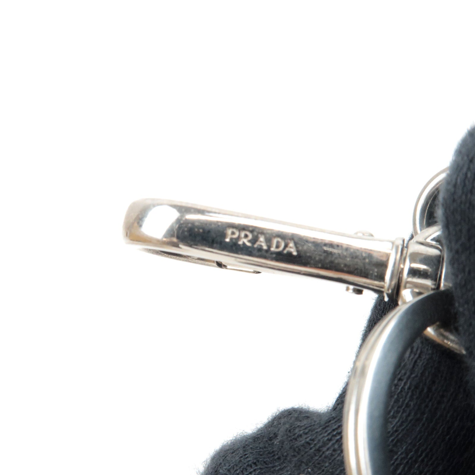 PRADA Robot Fur Bag Charm Fur Metal Beige Brown
