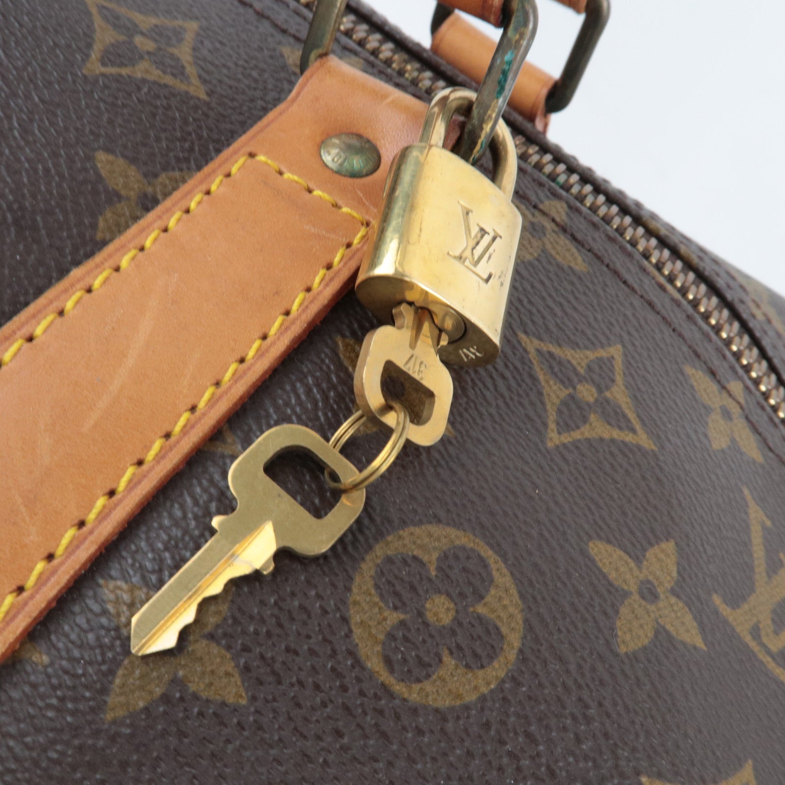 Louis Vuitton Monogram Keepall 60 Tarvel Bag M41422 MI881 *Name tag, Key Lock