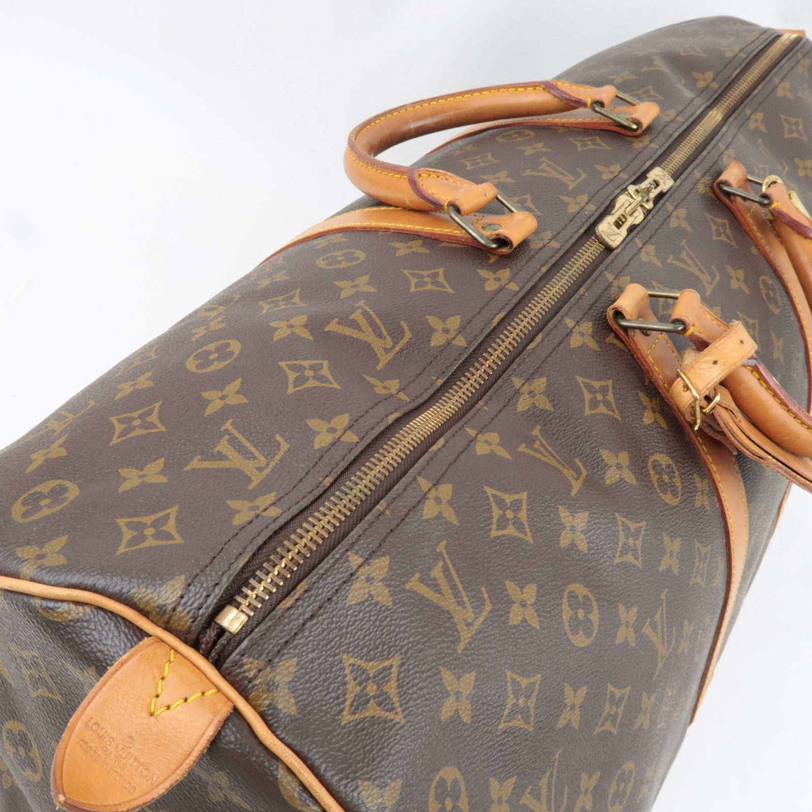 Louis Vuitton Monogram Keepall 60 Tarvel Bag M41422 MI881 *Name tag, Key Lock