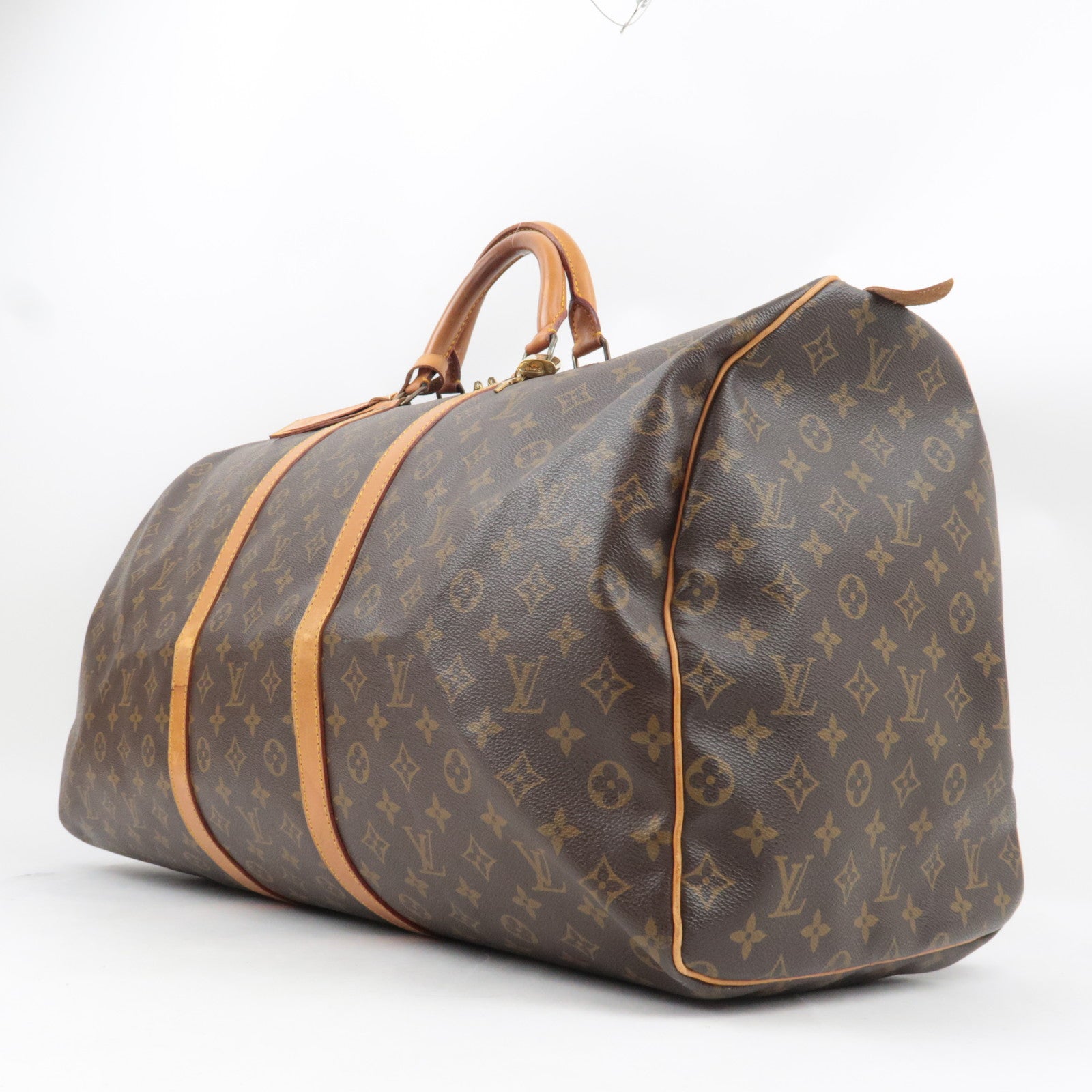 Louis Vuitton Monogram Keepall 60 Tarvel Bag M41422 MI881 *Name tag, Key Lock