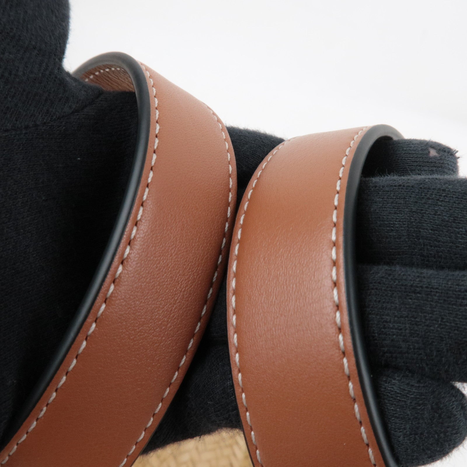 LOEWE Small Basket Hand Bag Raffia Leather Beige Tan *Dust bag