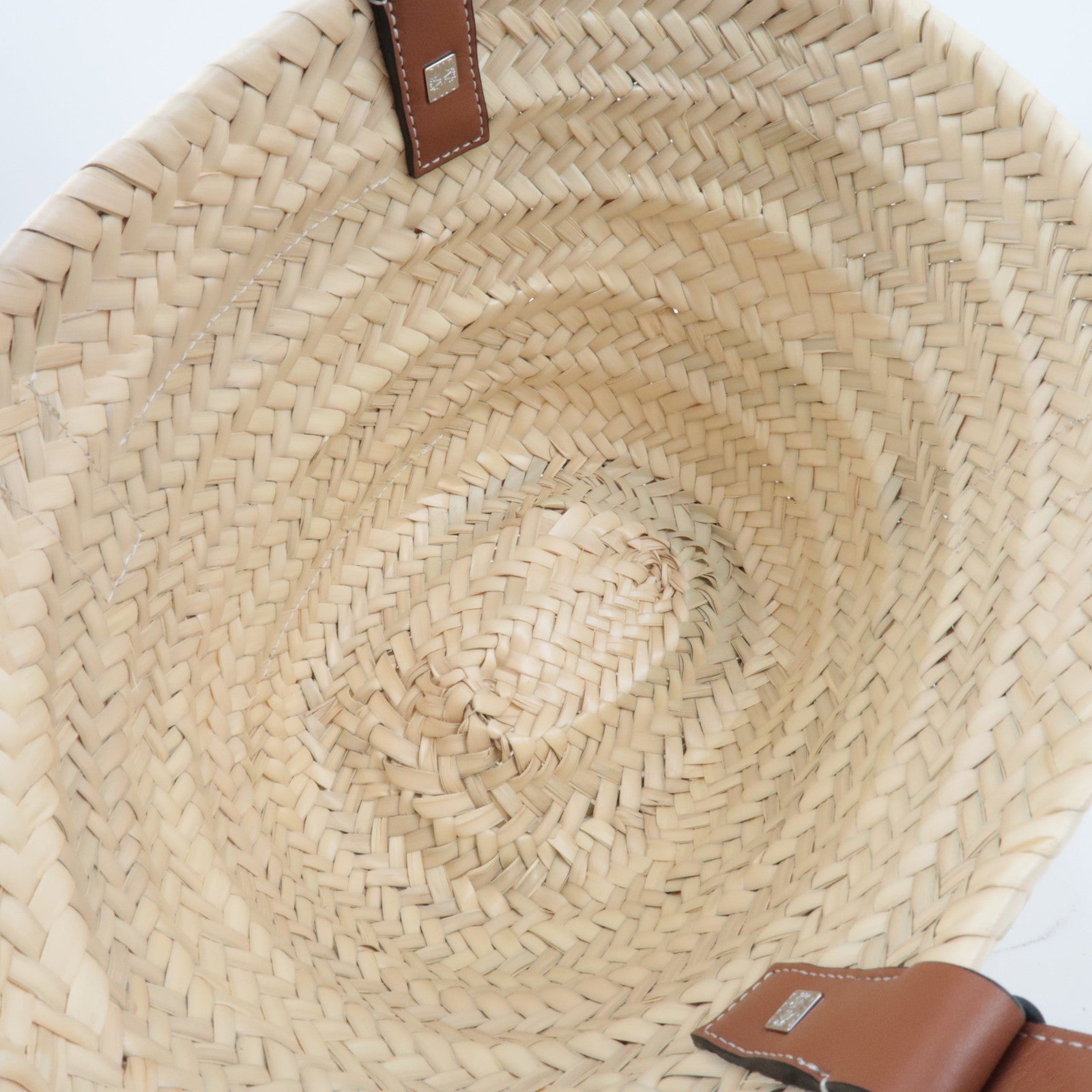 LOEWE Small Basket Hand Bag Raffia Leather Beige Tan *Dust bag