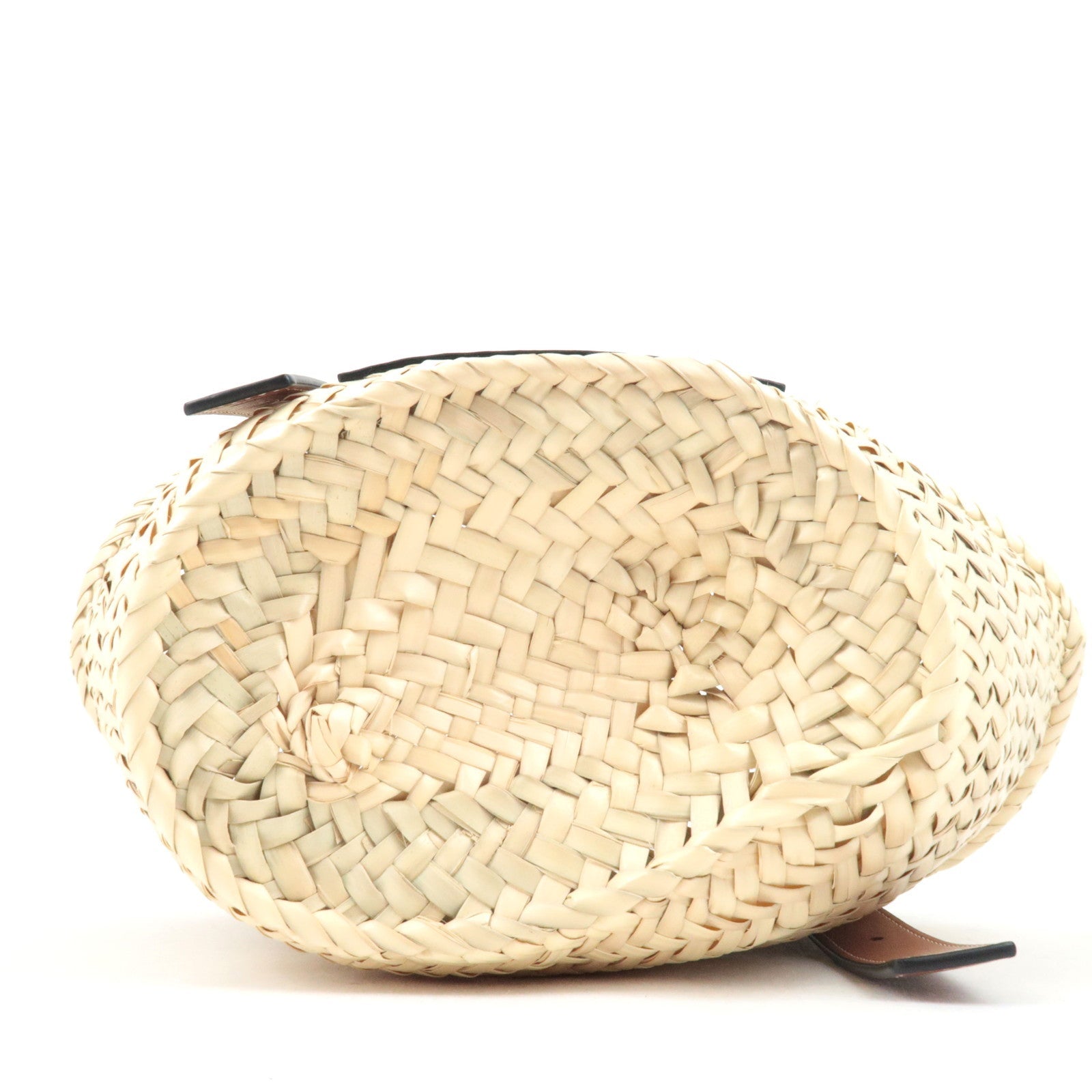 LOEWE Small Basket Hand Bag Raffia Leather Beige Tan *Dust bag