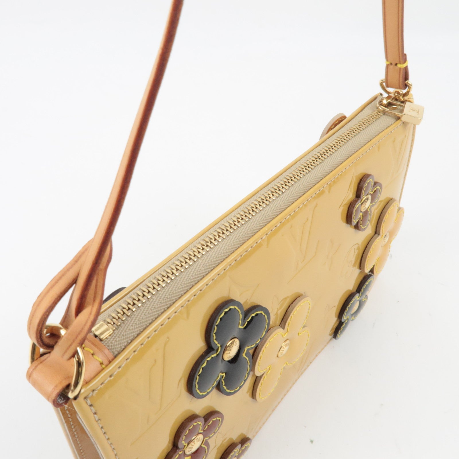 Louis Vuitton Monogram Vernis Flower Lexington Handbag Beige M92246 VI1021