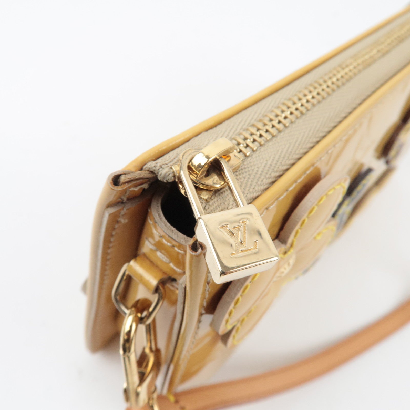 Louis Vuitton Monogram Vernis Flower Lexington Handbag Beige M92246 VI1021