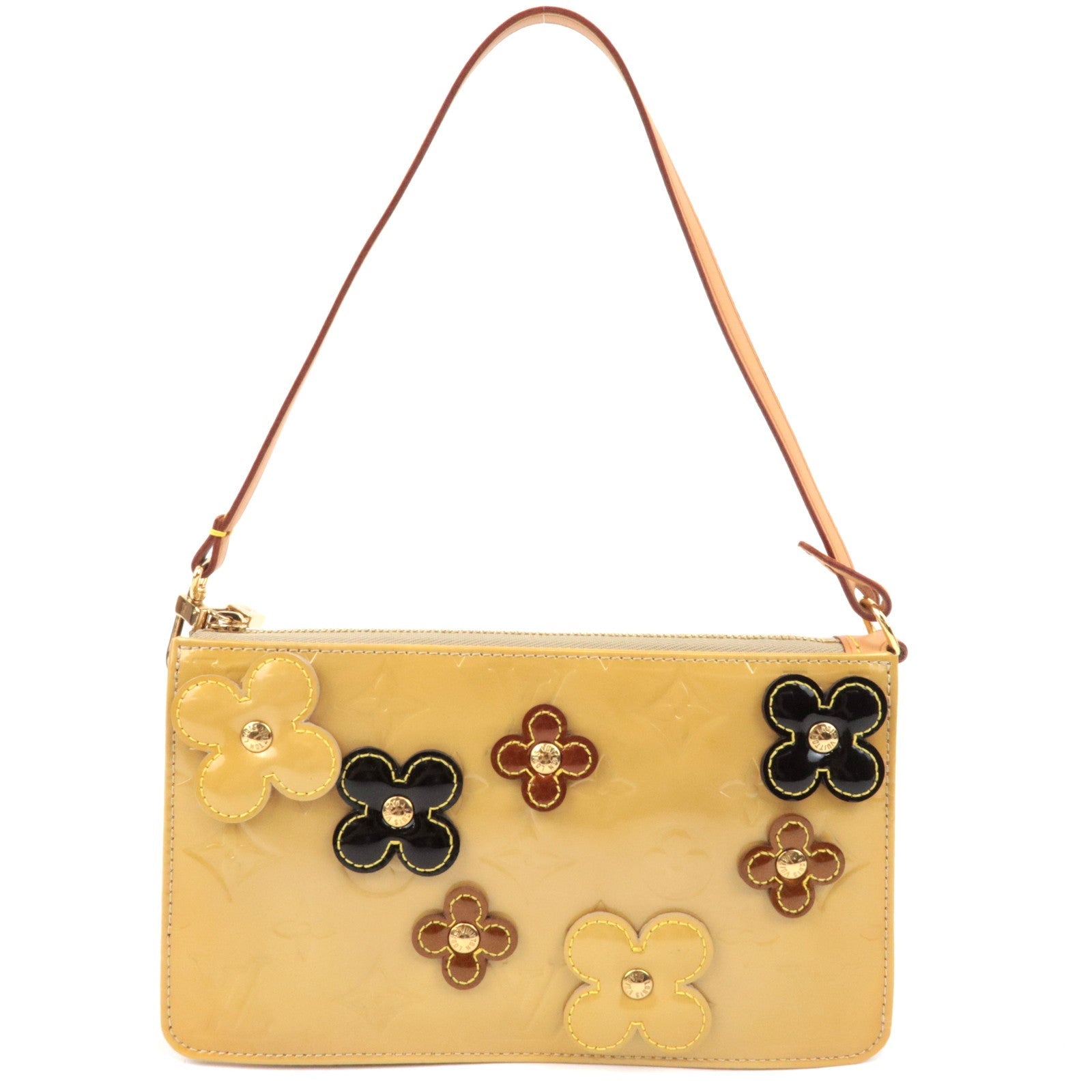 Louis Vuitton Monogram Vernis Flower Lexington Handbag Beige M92246 VI102178098