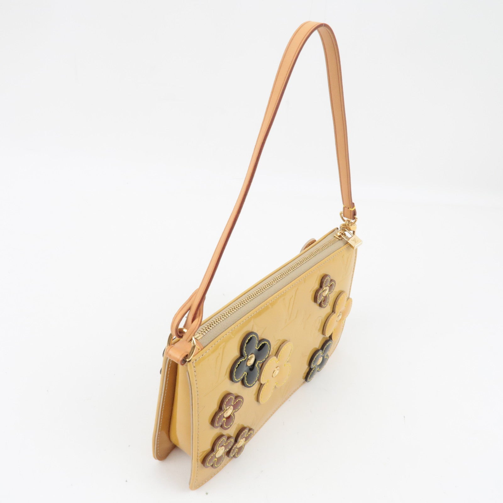 Louis Vuitton Monogram Vernis Flower Lexington Handbag Beige M92246 VI1021