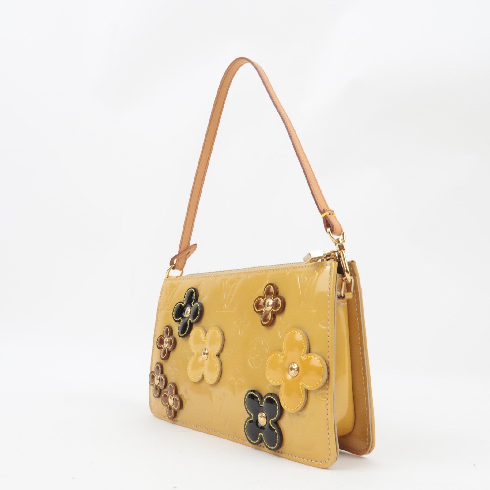 Louis Vuitton Monogram Vernis Flower Lexington Handbag Beige M92246 VI1021