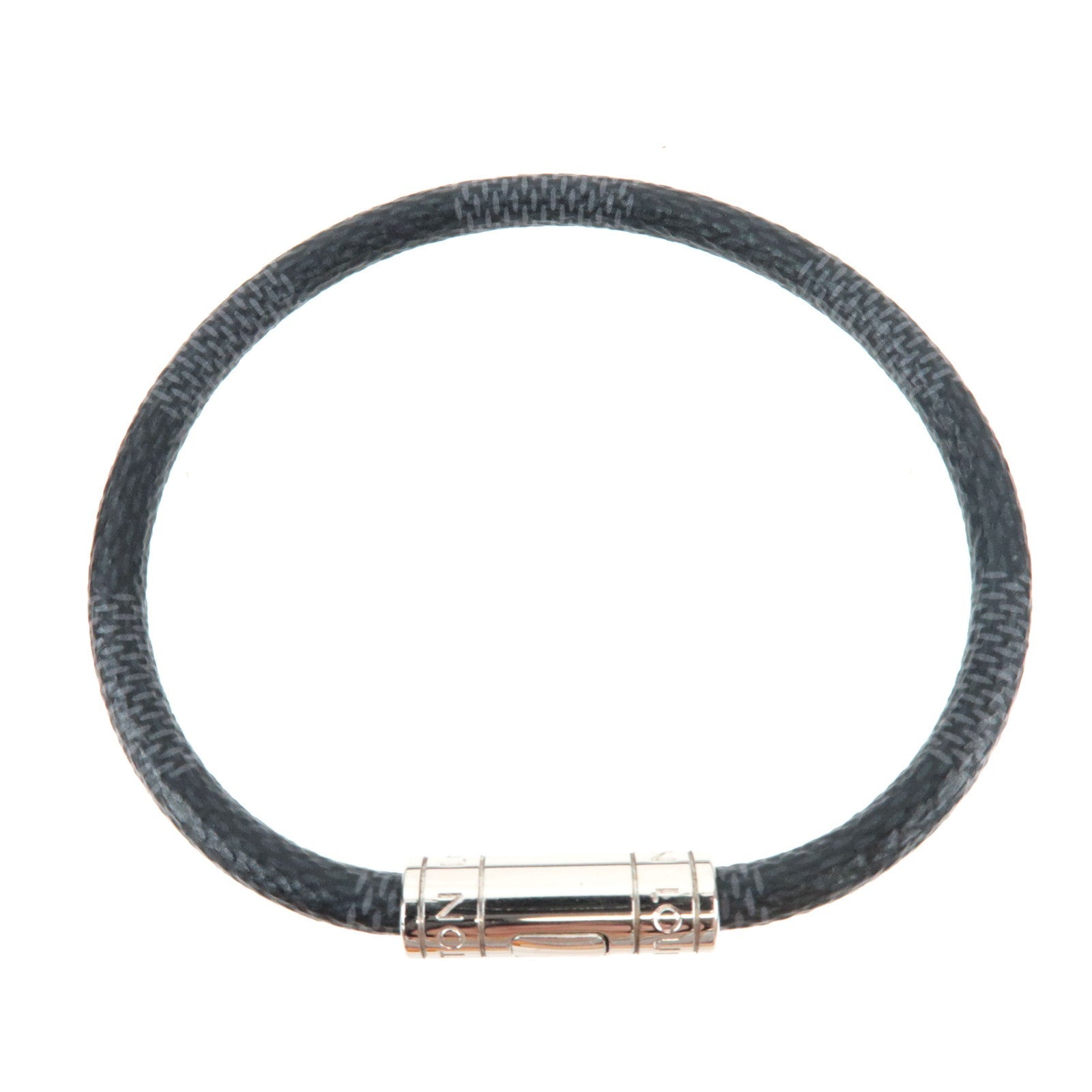 Louis Vuitton Damier Graphite Bracelet Keep It Silver HDW M6140E BC0224 *Box, Dust bag