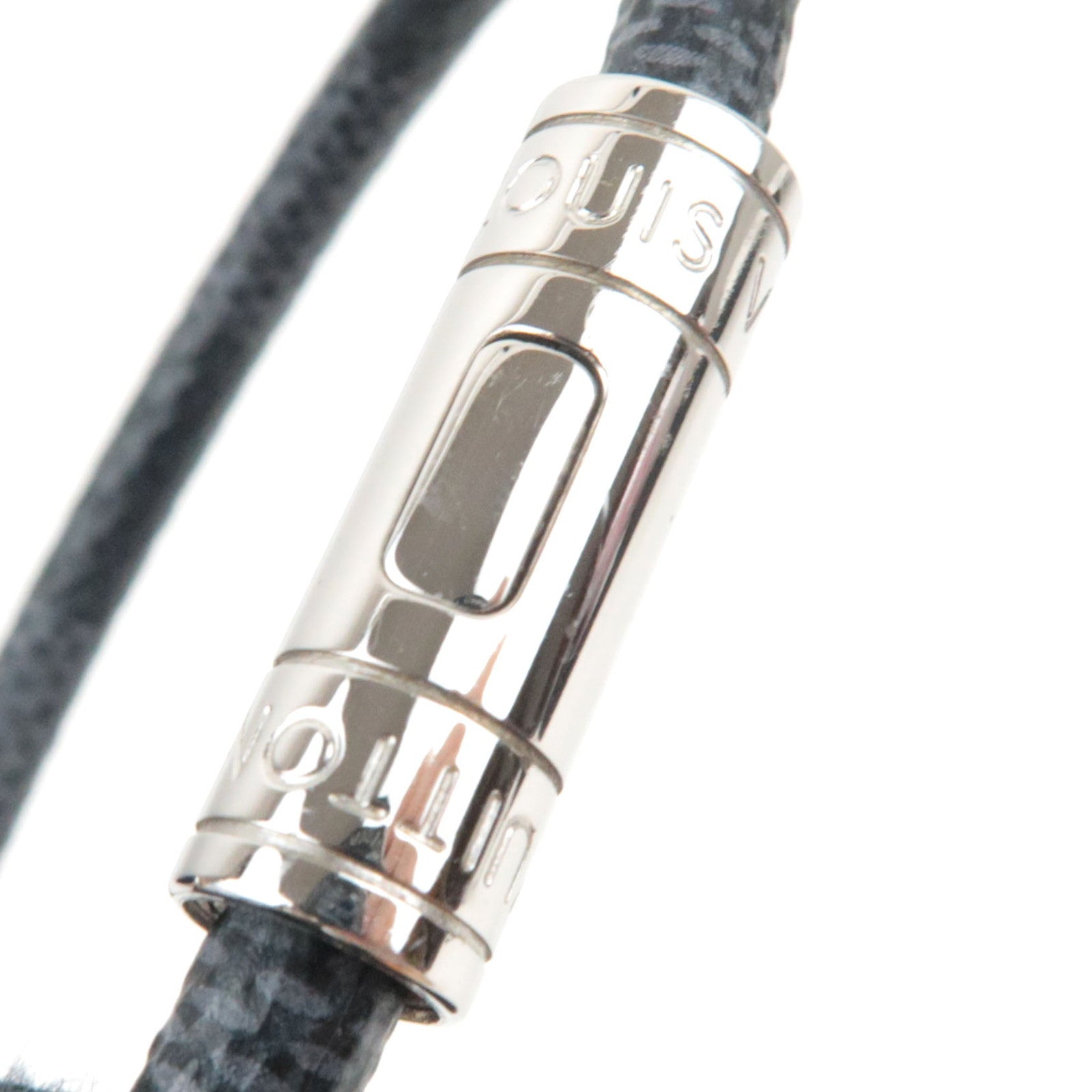 Louis Vuitton Damier Graphite Bracelet Keep It Silver HDW M6140E BC0224 *Box, Dust bag