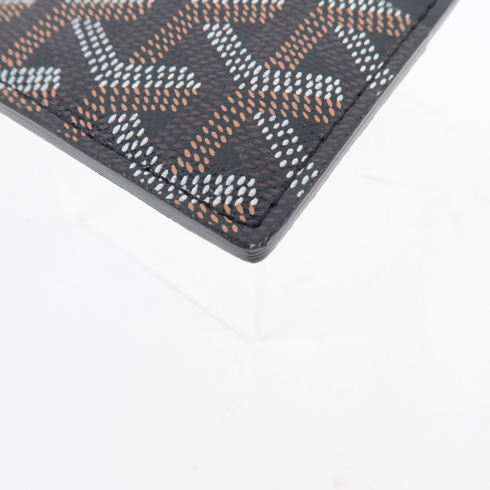 GOYARD Herringbone Saint Sulpice Card Case PVC Black