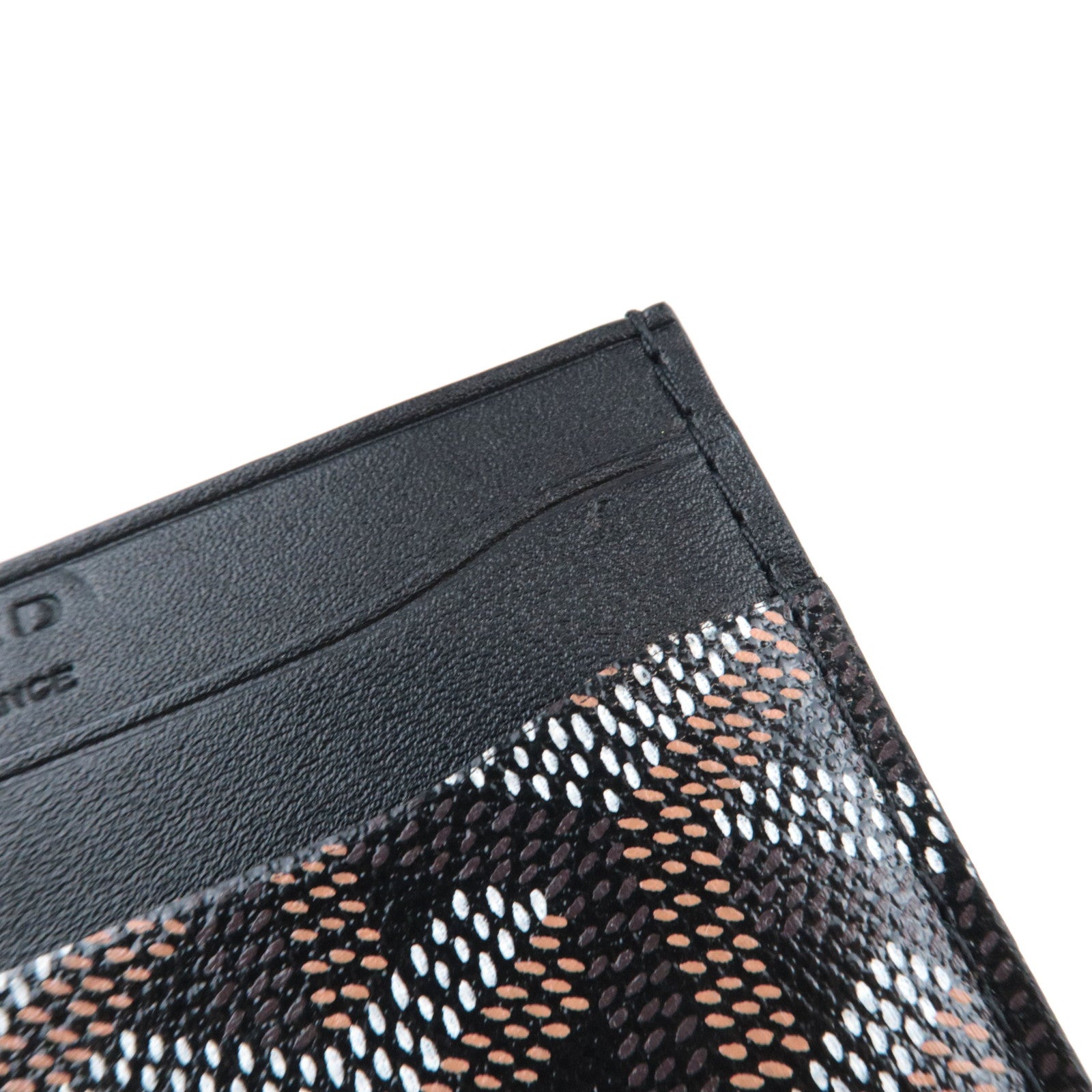 GOYARD Herringbone Saint Sulpice Card Case PVC Black