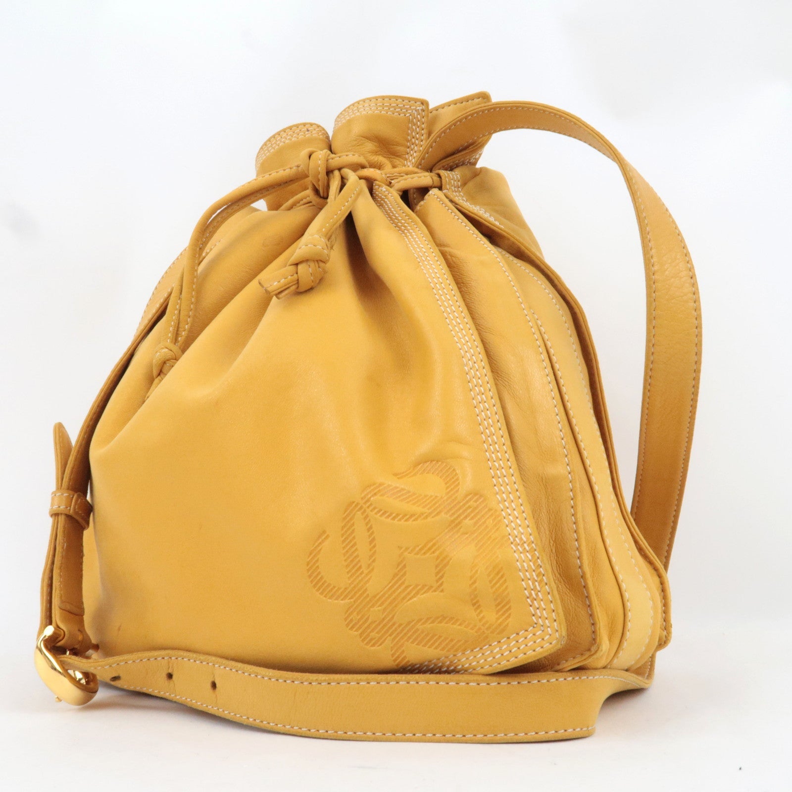 LOEWE Anagram Flamenco Shoulder Bag Nappa Leather Mustard *Dust bag