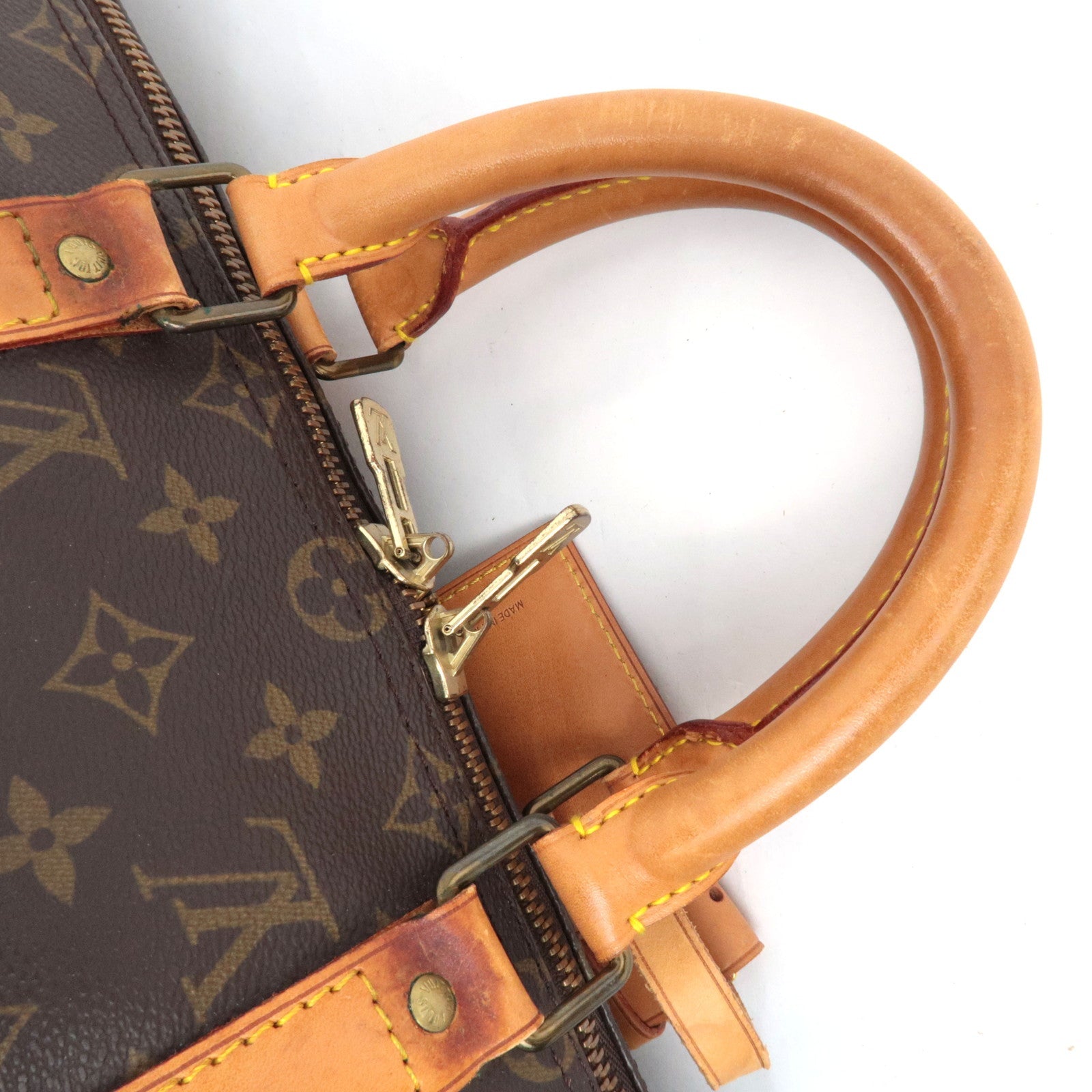 Louis Vuitton Monogram Keepall 50 Travel Bag M41426 MB1920 *Name tag, Poignet