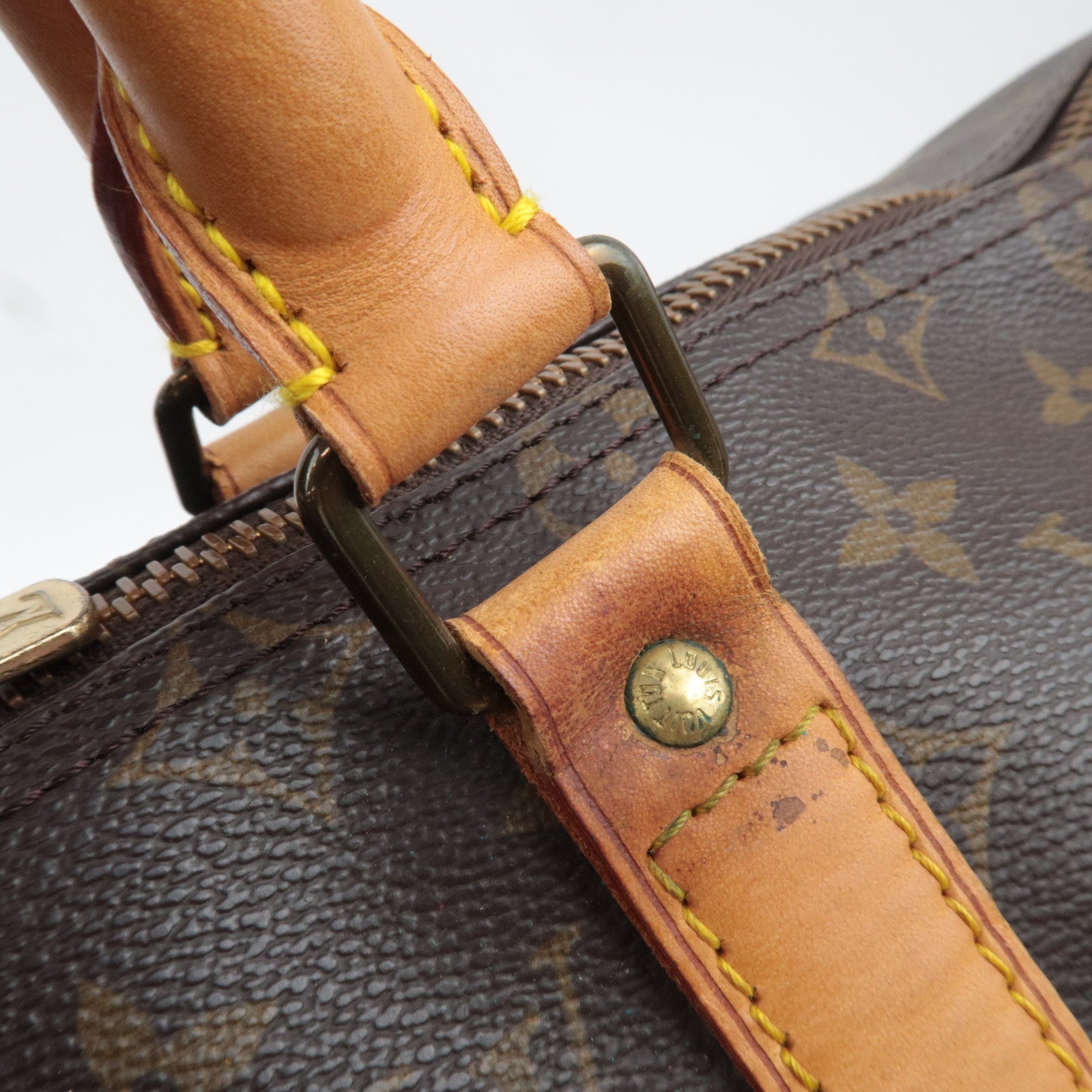 Louis Vuitton Monogram Keepall 50 Travel Bag M41426 MB1920 *Name tag, Poignet