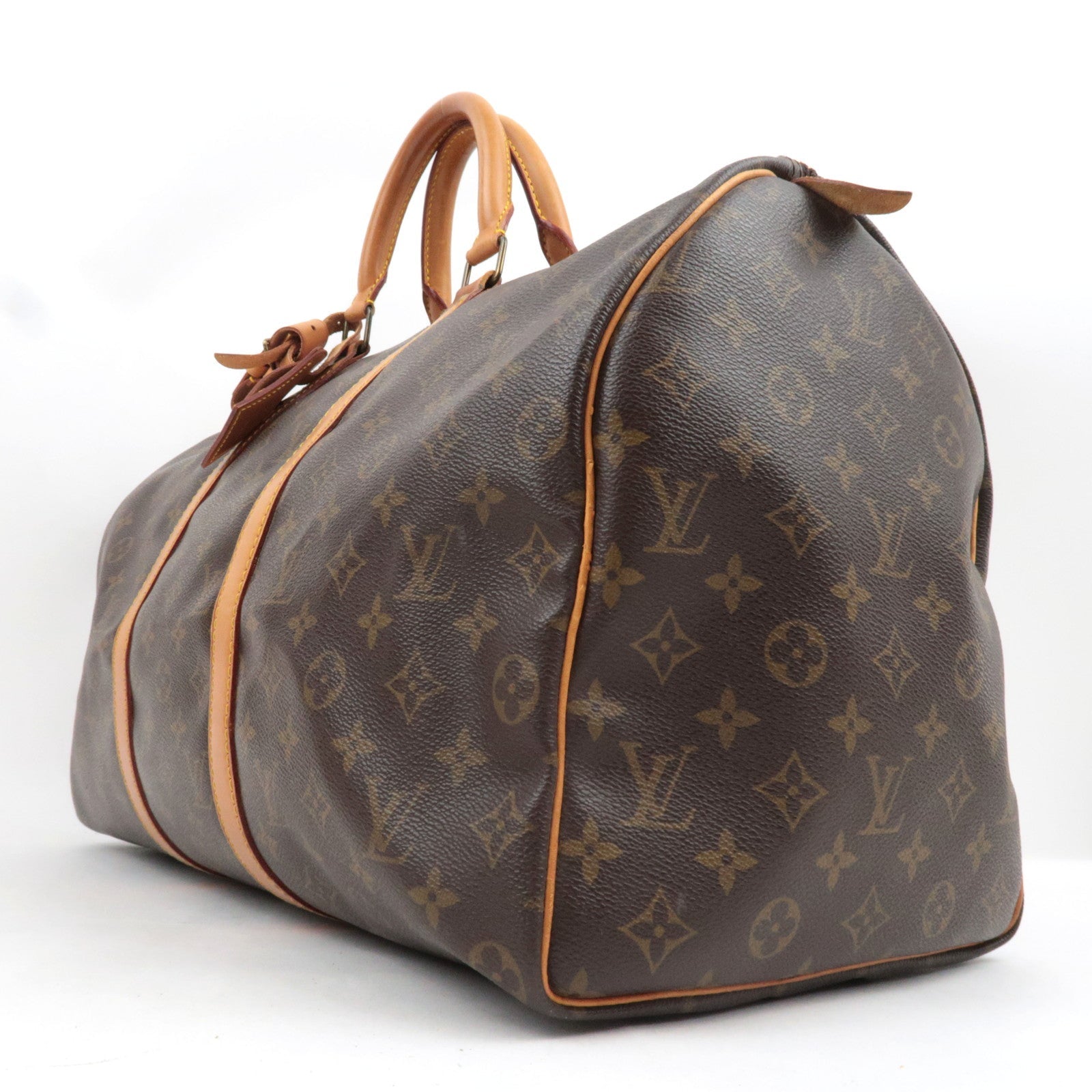 Louis Vuitton Monogram Keepall 50 Travel Bag M41426 MB1920 *Name tag, Poignet