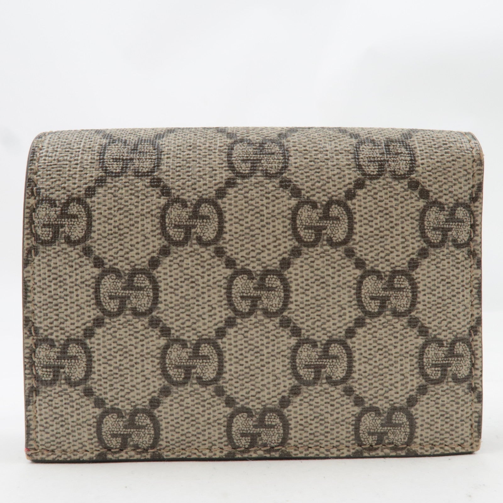 GUCCI GG Supreme Cherry Bi-Fold Wallet GG Supreme Beige Red 476050 *Box, Dust bag