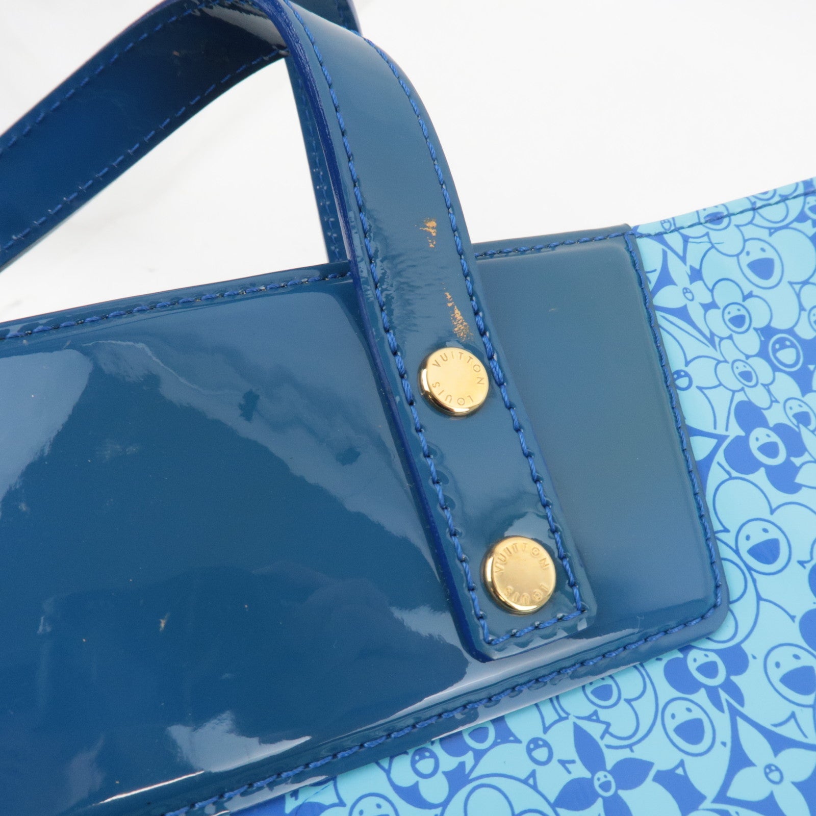 Louis Vuitton Cosmic Blossom PM Murakami Tote Bag Blue M93161 RC0170