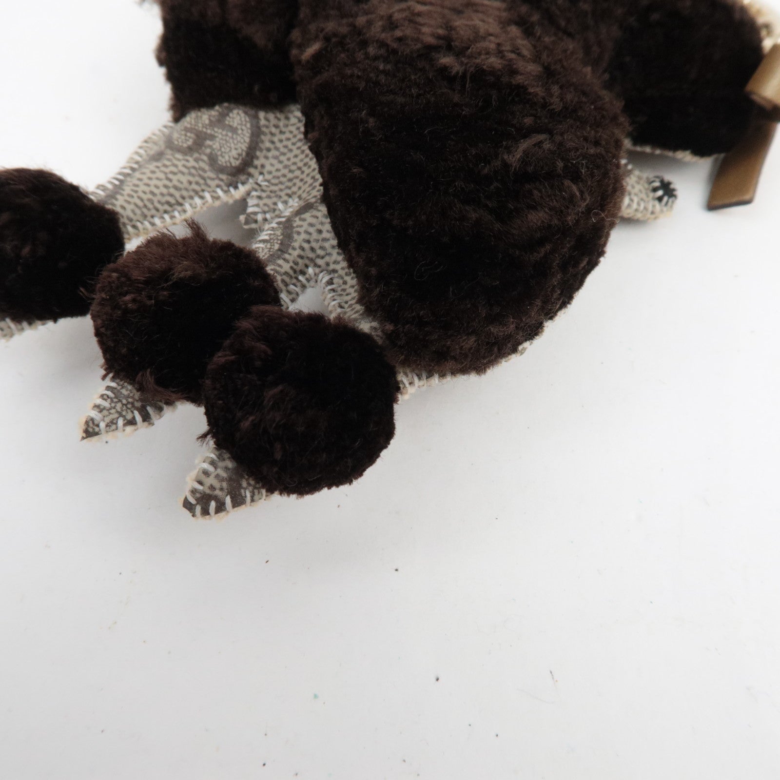 GUCCI GG Supreme GUCCIOLI Poodle Lulu Bag Charm GG Supreme Fur Brown *Box