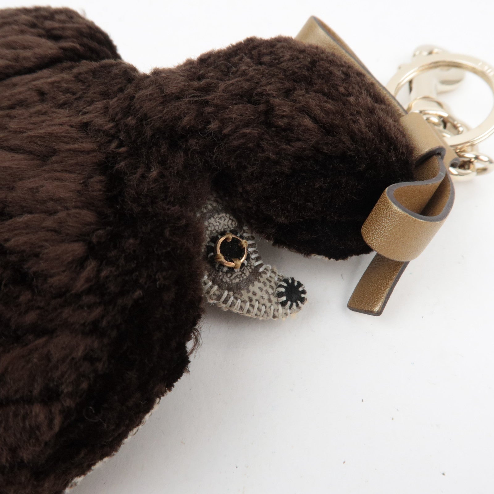 GUCCI GG Supreme GUCCIOLI Poodle Lulu Bag Charm GG Supreme Fur Brown *Box