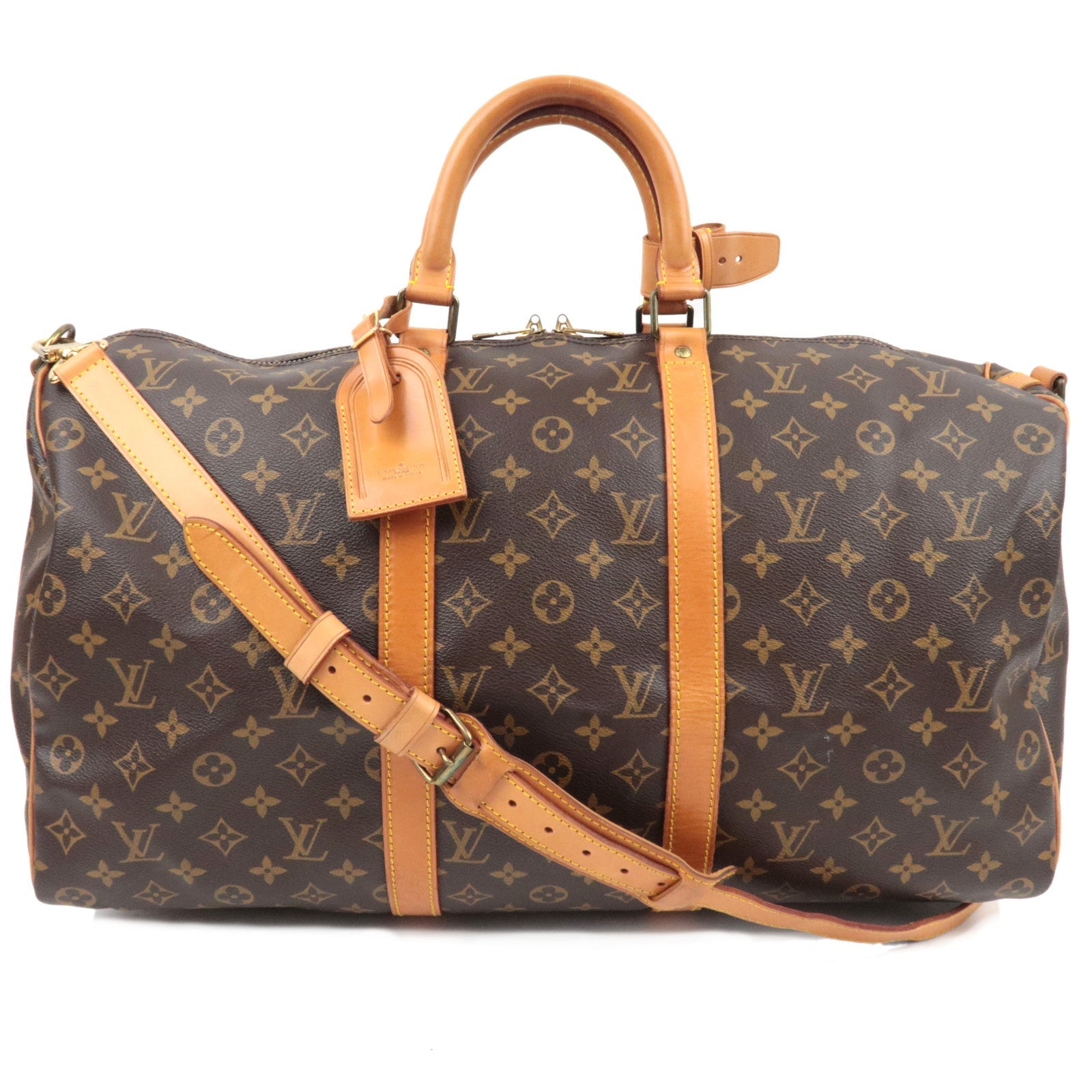 Louis Vuitton Monogram Keepall Bandouliere 50 Travel Bag M41416 VI884 *Strap, Name tag, Poignet78535