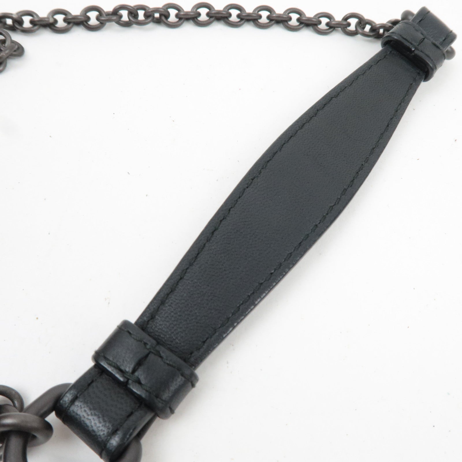 BOTTEGA VENETA Intrecciato Baby Olympia Chain Shoulder Bag Leather Black HDW 405739