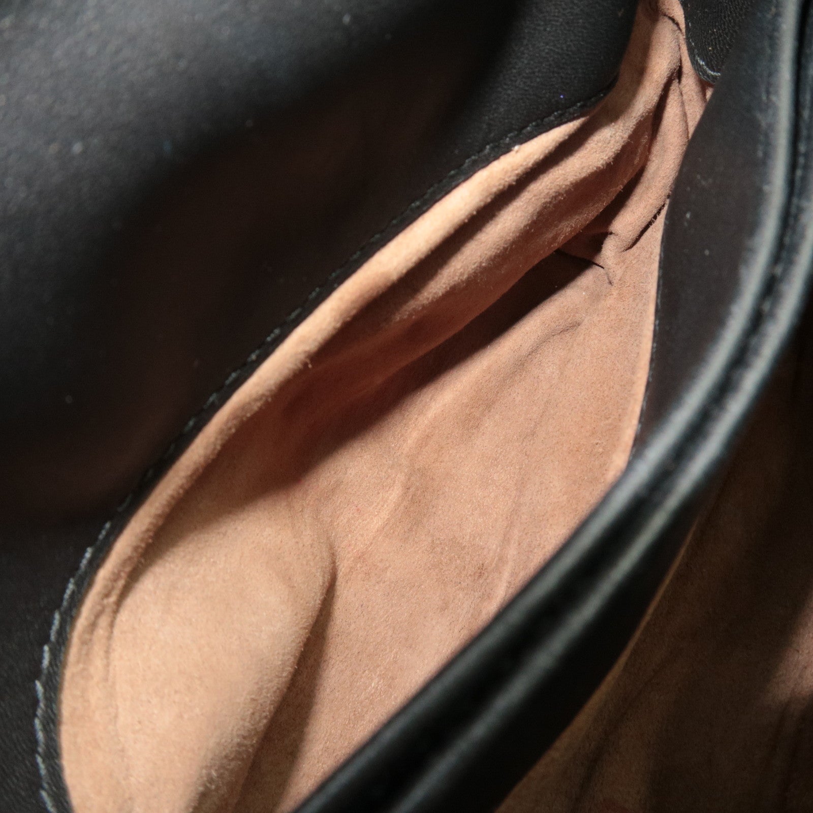 BOTTEGA VENETA Intrecciato Baby Olympia Chain Shoulder Bag Leather Black HDW 405739