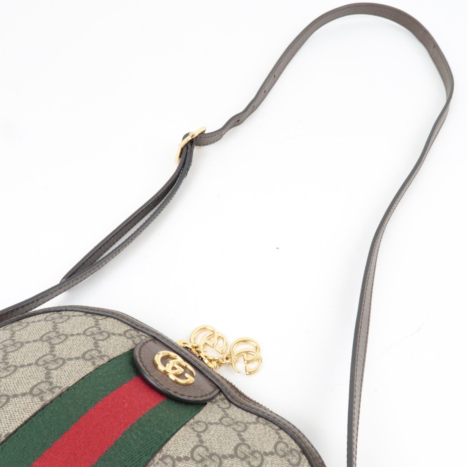 GUCCI Sherry Ophidia Shoulder Bag GG Supreme Leather Beige Brown 499621