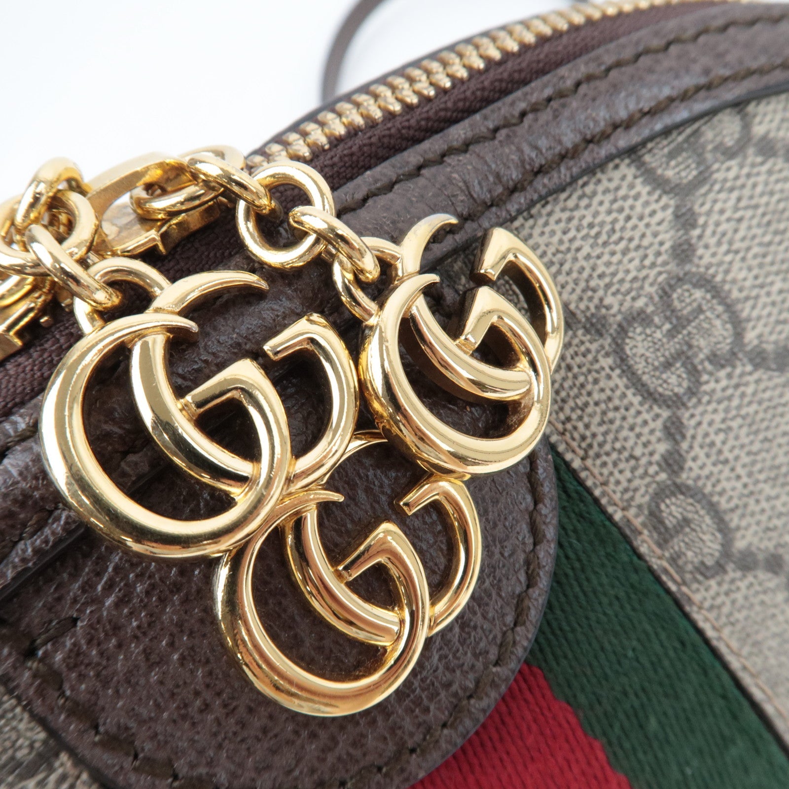 GUCCI Sherry Ophidia Shoulder Bag GG Supreme Leather Beige Brown 499621