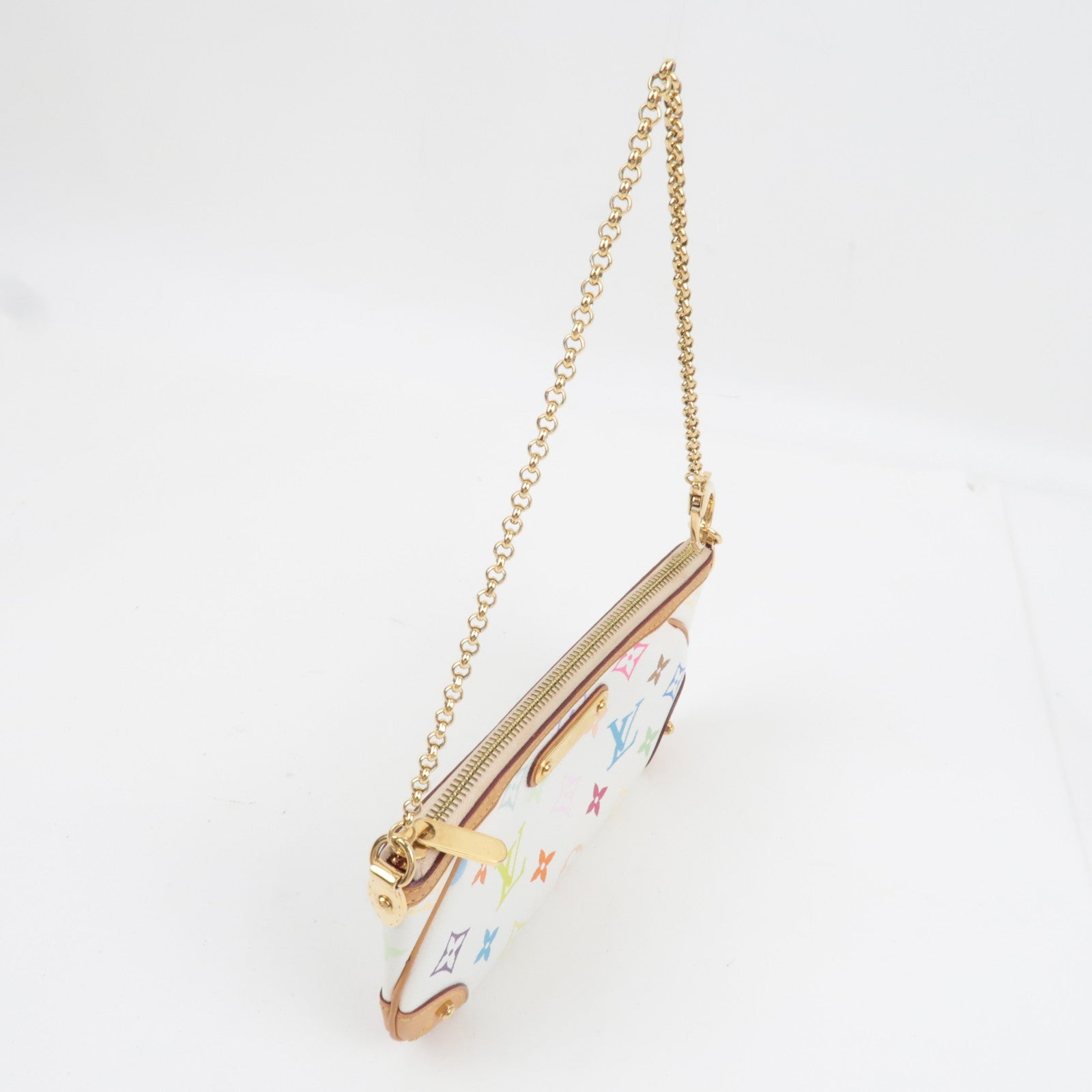 Louis Vuitton Monogram Multicolore Pochette Milla MM Mini Bag Blanc M60096 AA4059