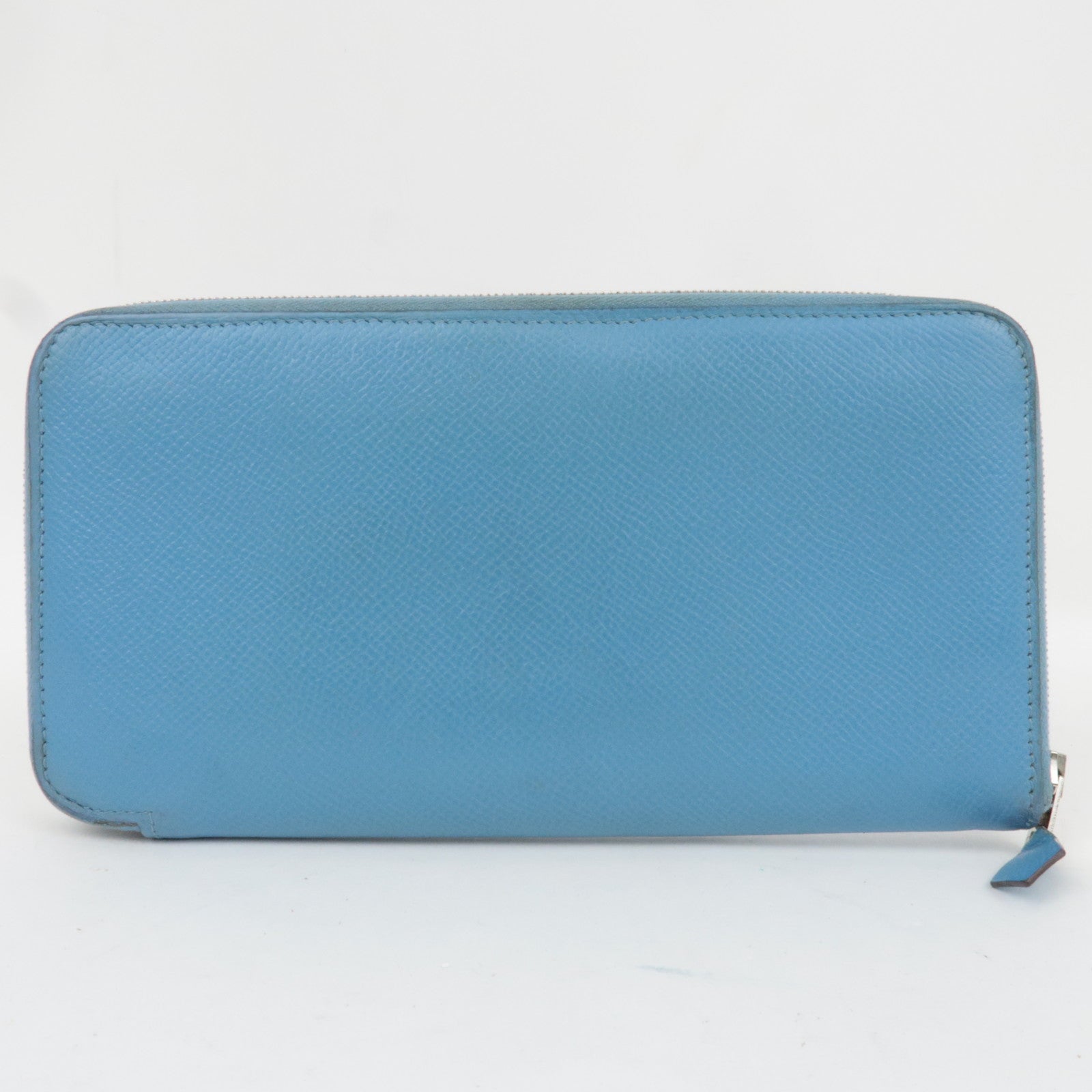 HERMES Azap Long Silkin □R Stamp (2014) Veau Epsom Blue