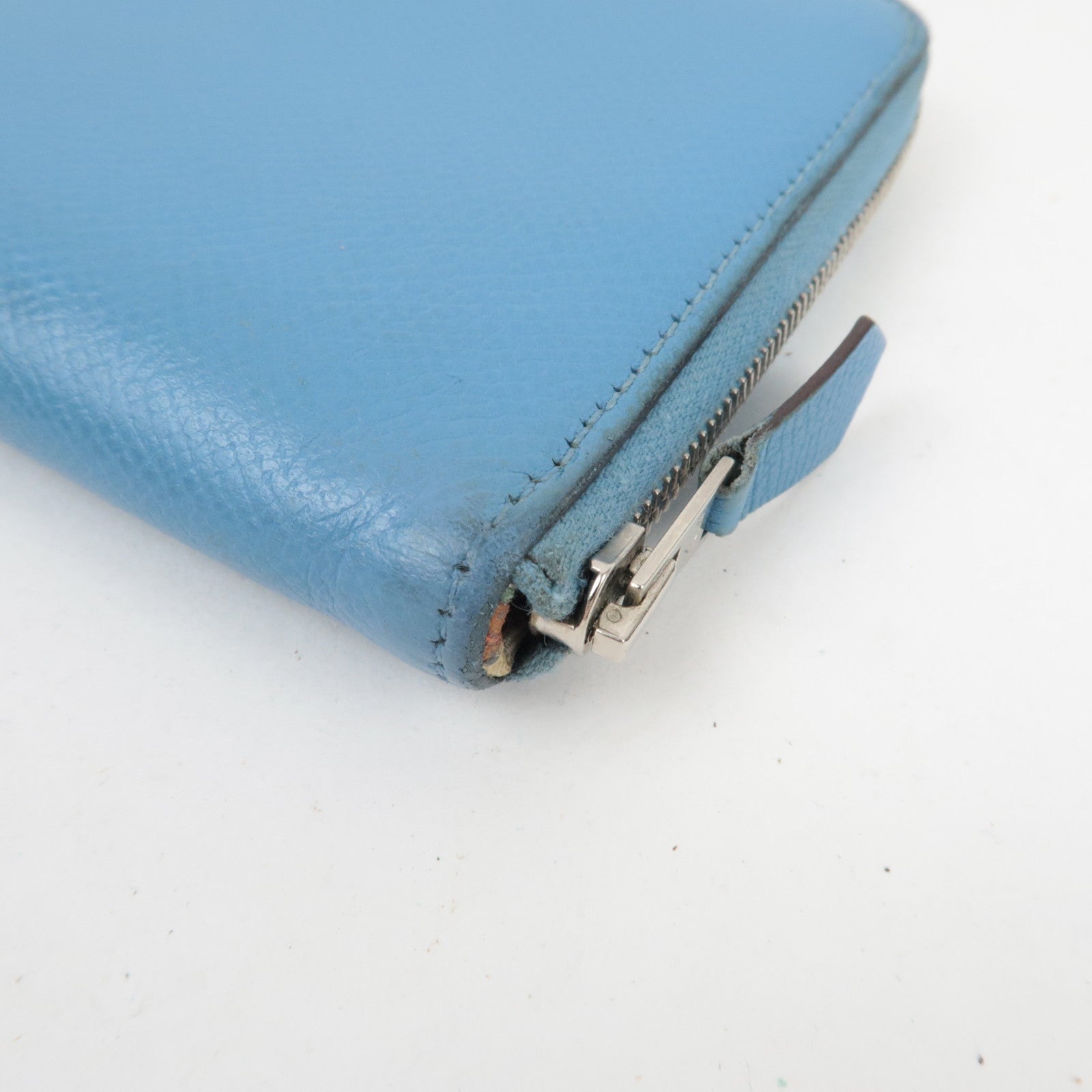HERMES Azap Long Silkin □R Stamp (2014) Veau Epsom Blue