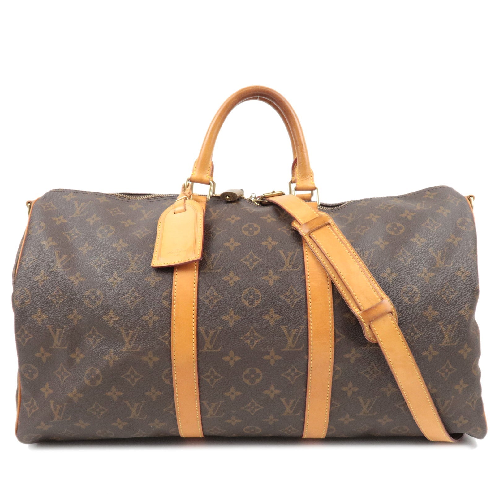Louis Vuitton Monogram Keepall Bandouliere 50 Travel Bag M41416 DU1141 *Strap, Name tag, Lock78606
